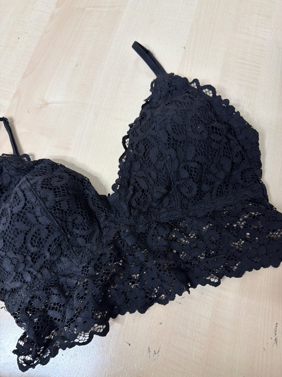 Top bralette encaje negro sin aros Talla única Sexy Vintage — foto 2