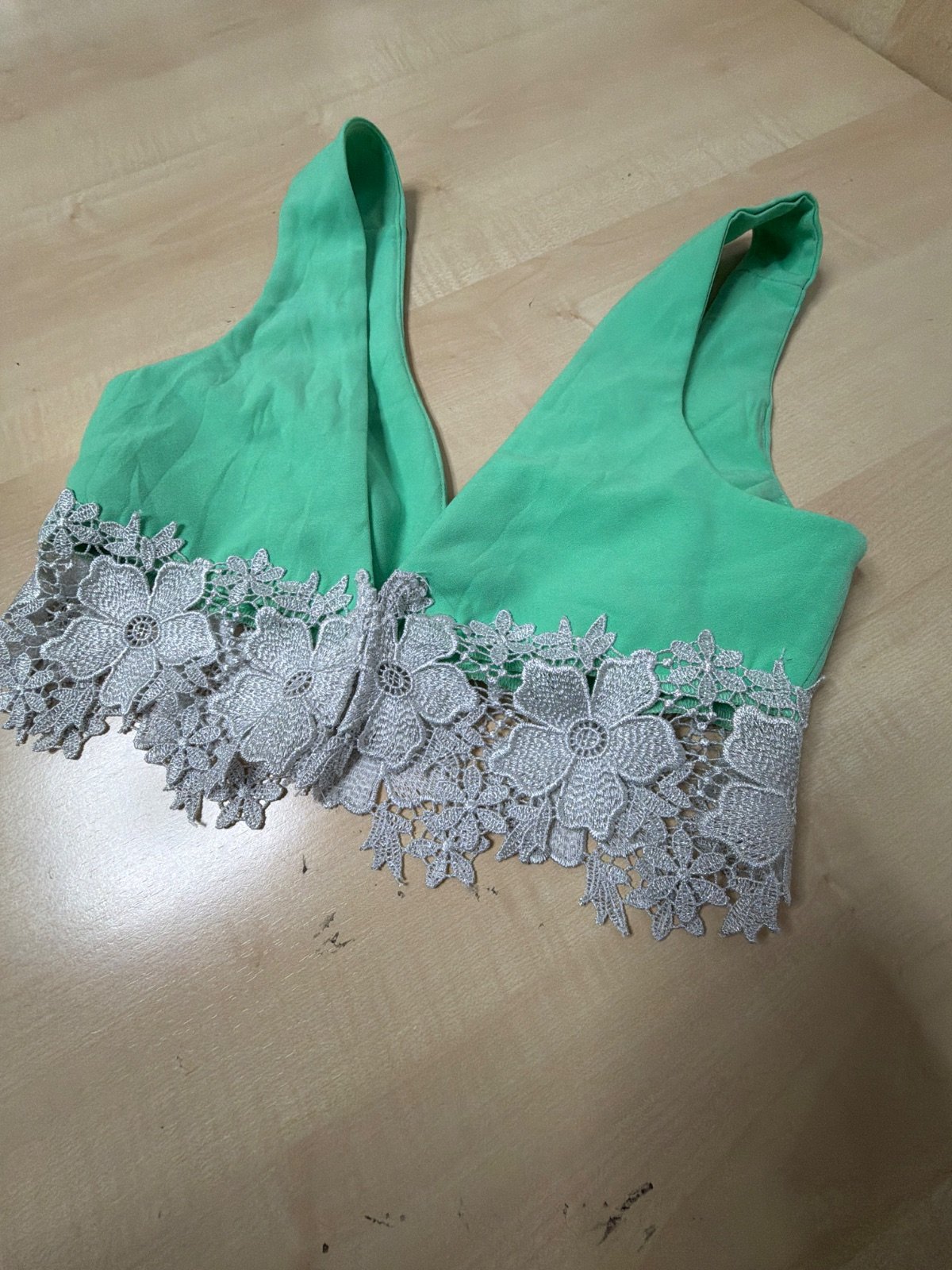Top corset verde menta strass encaje Talla S Fiesta Y2K — foto 3