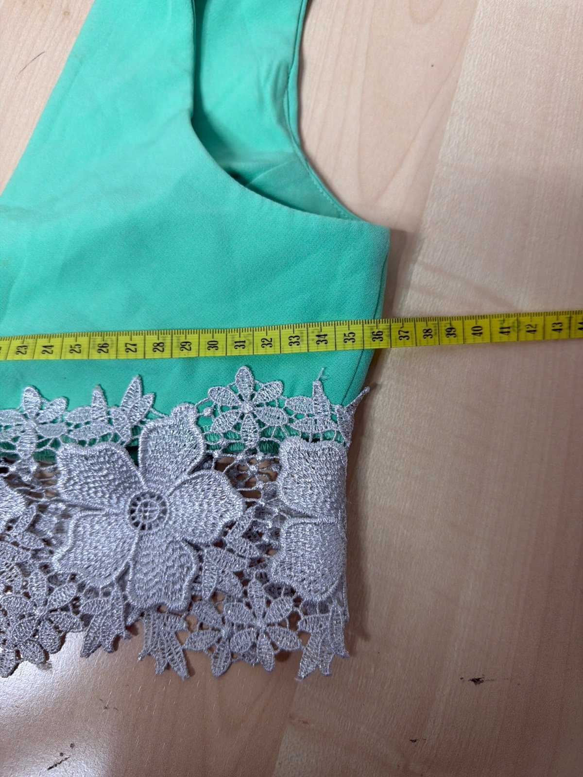 Top corset verde menta strass encaje Talla S Fiesta Y2K — foto 5