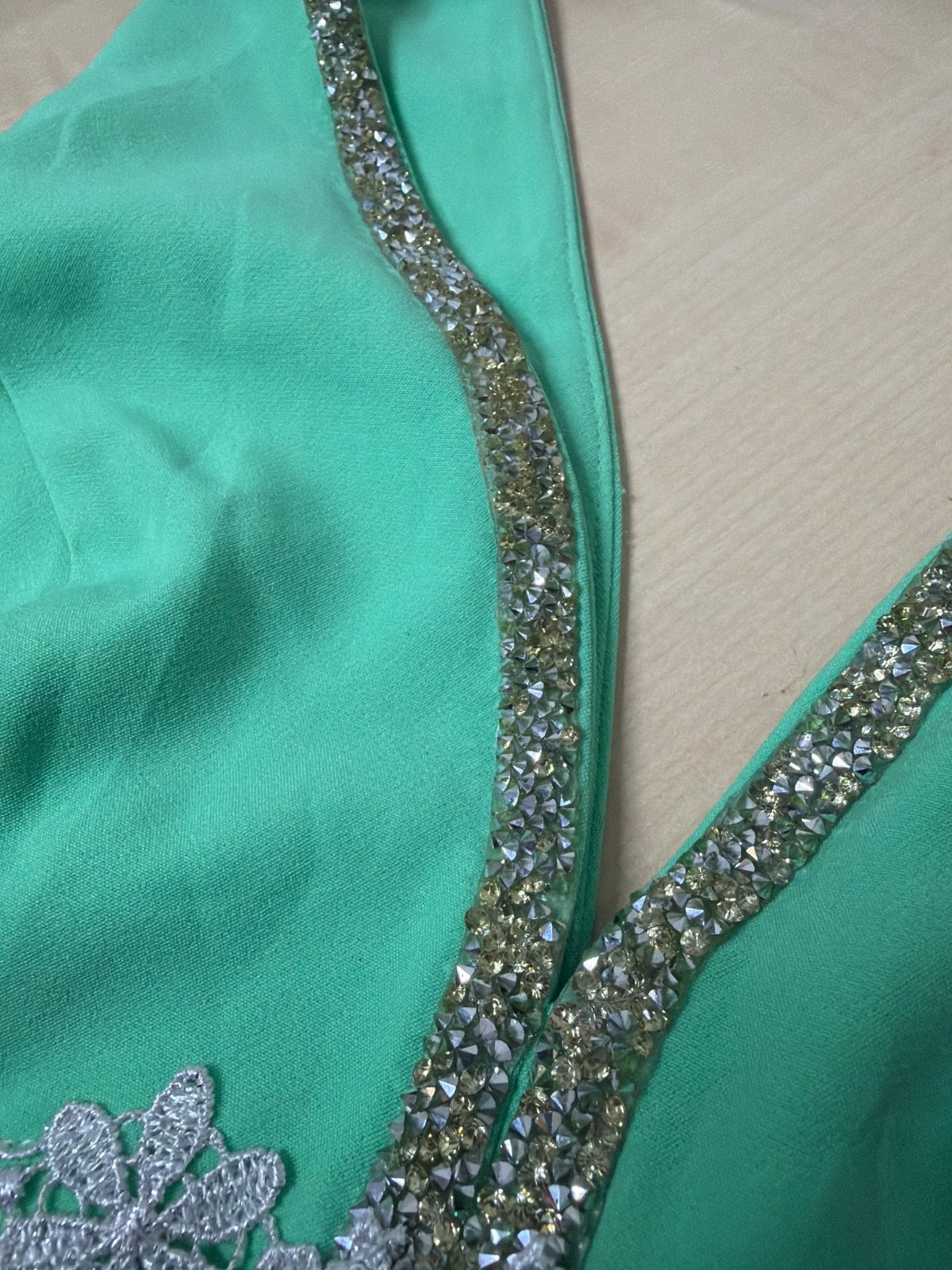 Top corset verde menta strass encaje Talla S Fiesta Y2K — foto 2
