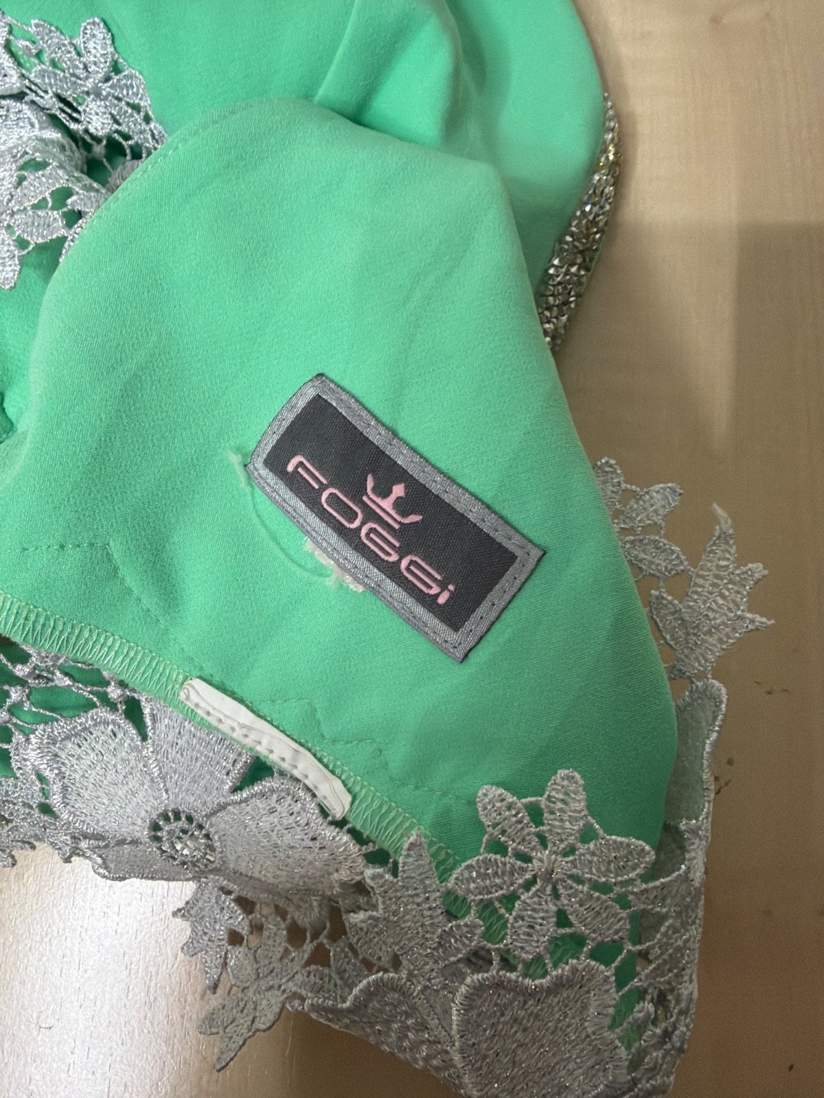 Top corset verde menta strass encaje Talla S Fiesta Y2K — foto 4