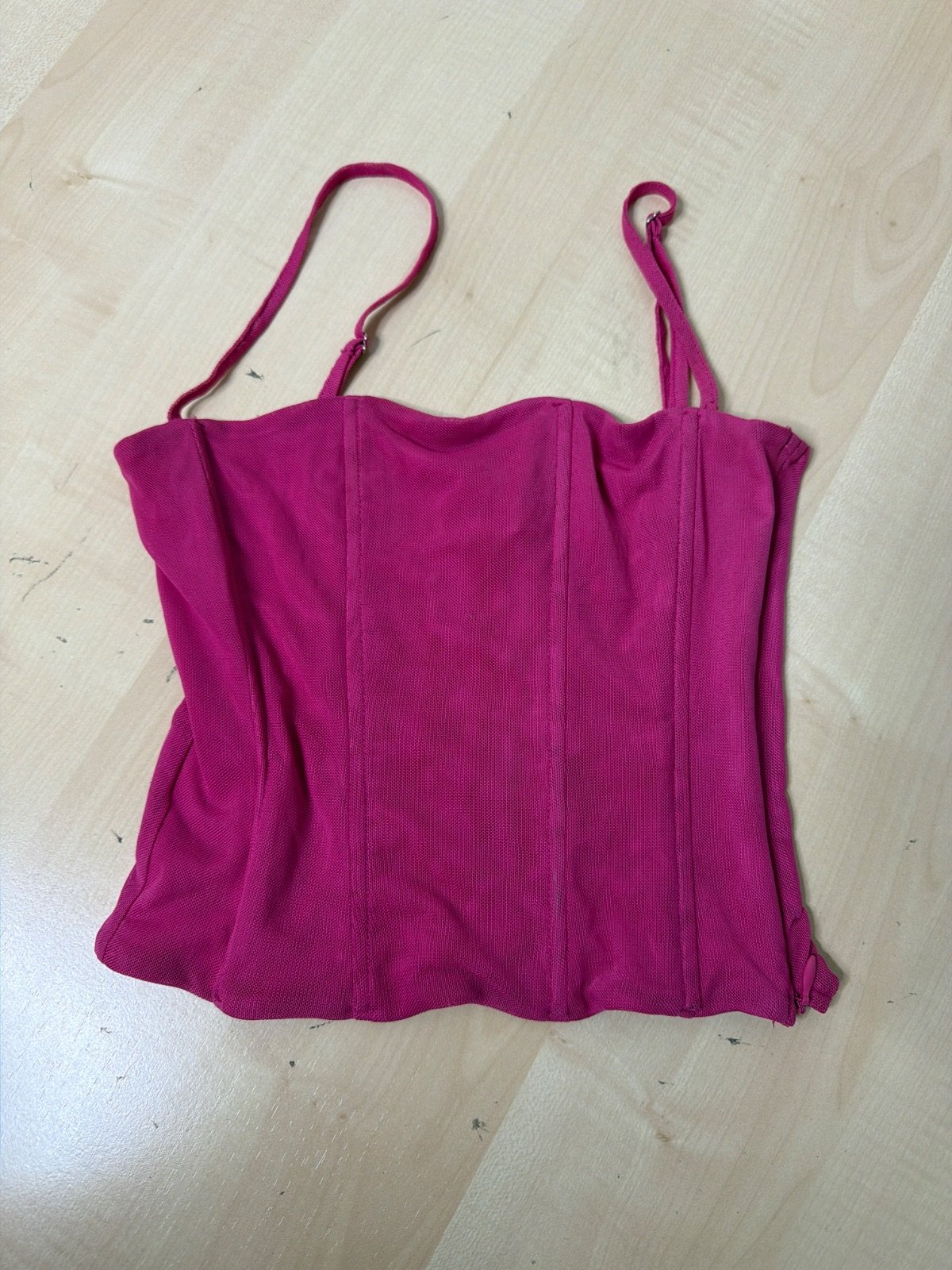 Tiger Mist corset top rosa fucsia malla Y2K streetwear