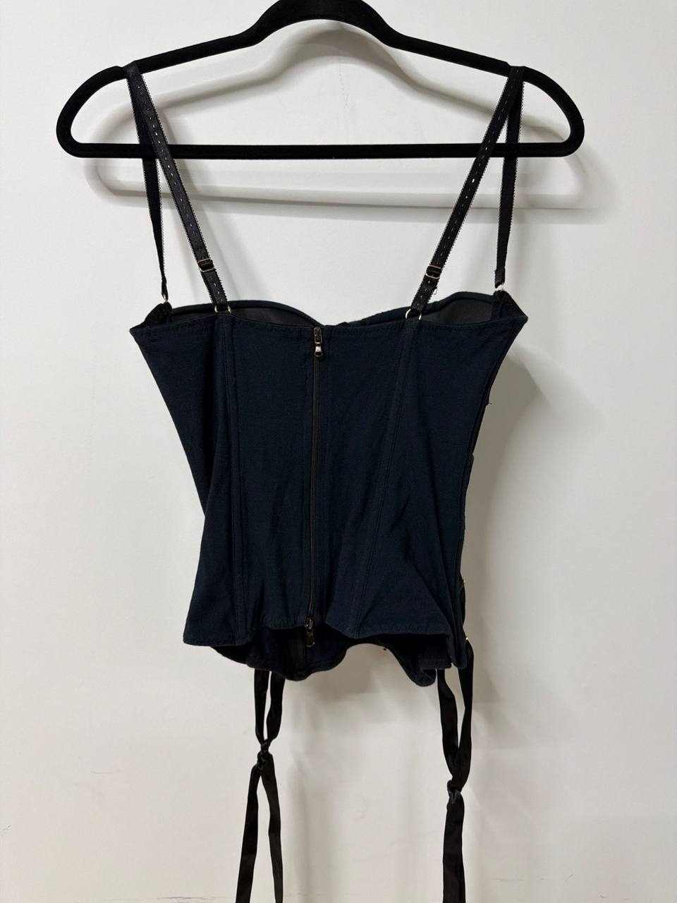 Corsé Vintage Y2K Baci & Abbracci Negro con Lazadas - Talla L — foto 3