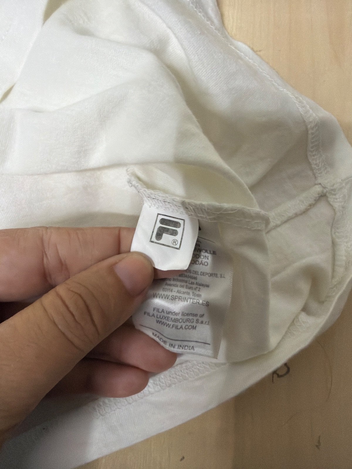Fila camiseta cuadros logo blanca Talla S vintage retro — foto 5