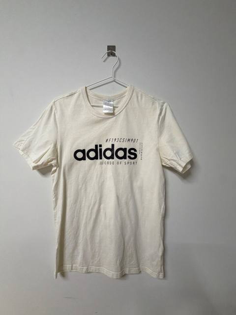 Adidas Camiseta Code of Sport Talla S Crema Streetwear Vintage