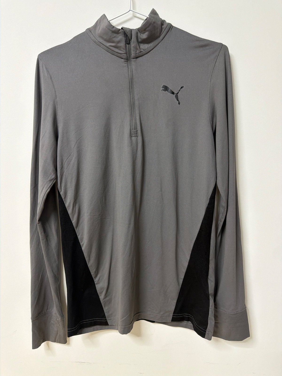 Camiseta Puma técnica manga larga S gris media cremallera