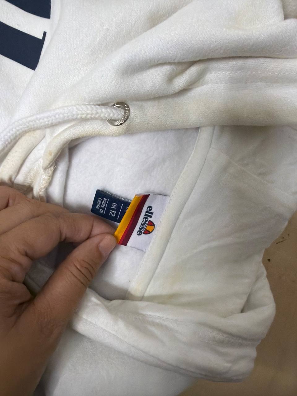 Ellesse sudadera capucha blanca Streetwear Vintage Retro — foto 9