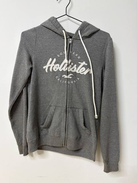 Hollister sudadera capucha gris California streetwear