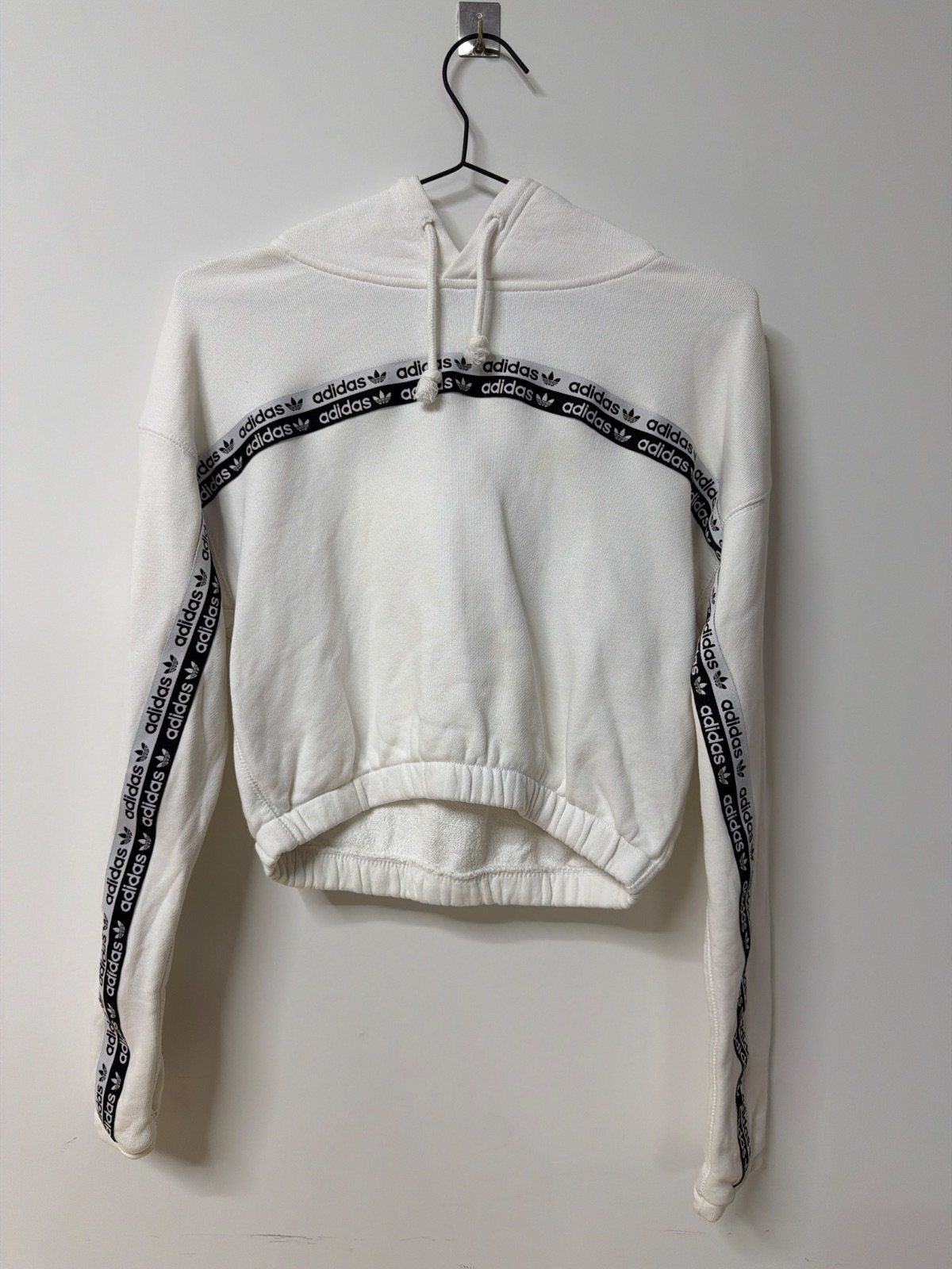 Adidas Originals sudadera crop blanca capucha vintage