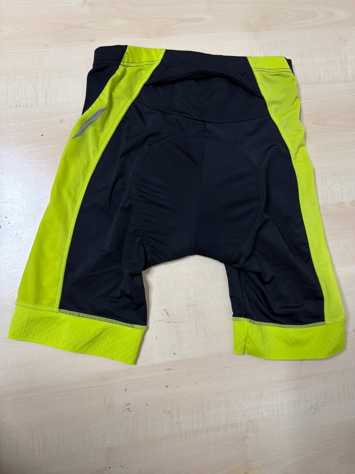 Crivit culotte ciclismo M negro amarillo flúor badana — foto 3