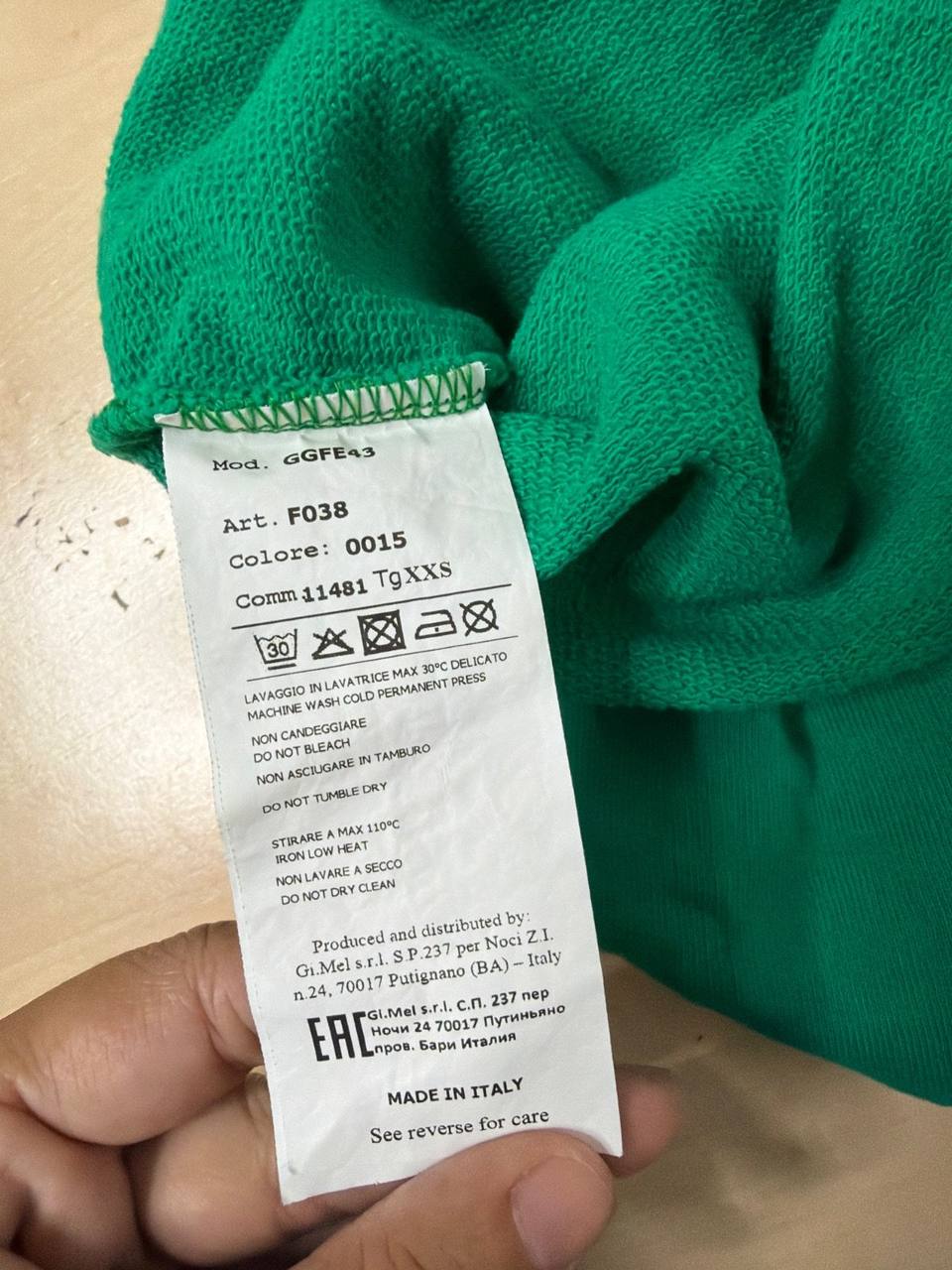 Gaëlle Paris sudadera bebé verde flecos cinta bordado — foto 4