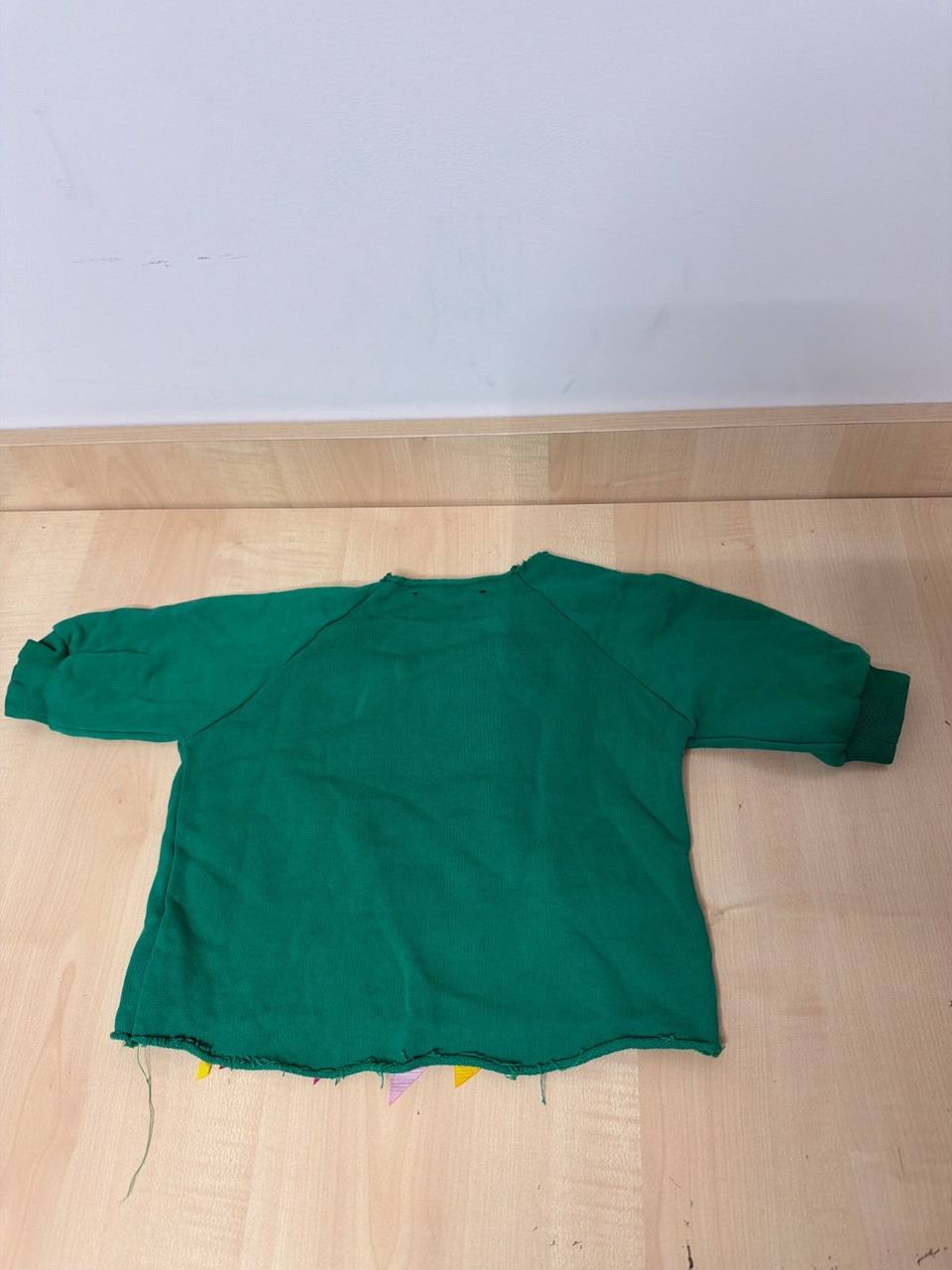 Gaëlle Paris sudadera bebé verde flecos cinta bordado — foto 3