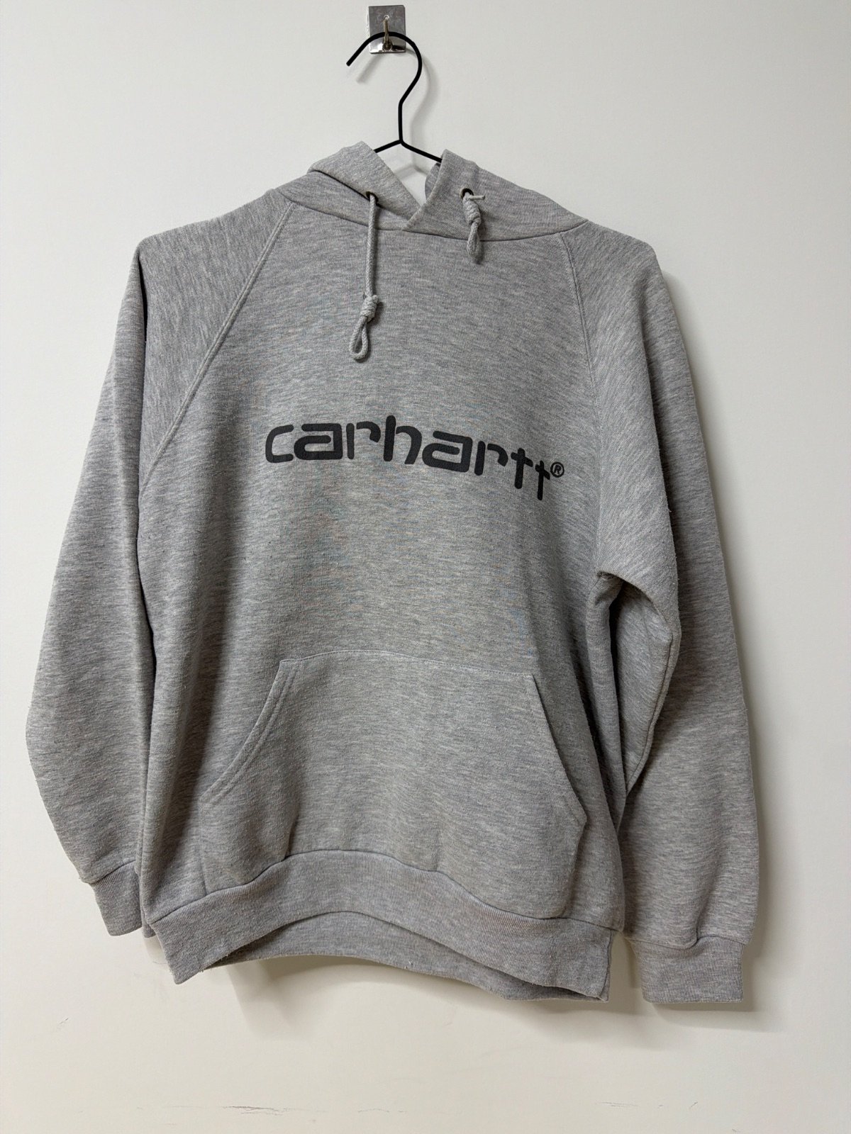 Sudadera Vintage Carhartt Gris Logo Spellout - Talla S/M (Boxy Fit)
