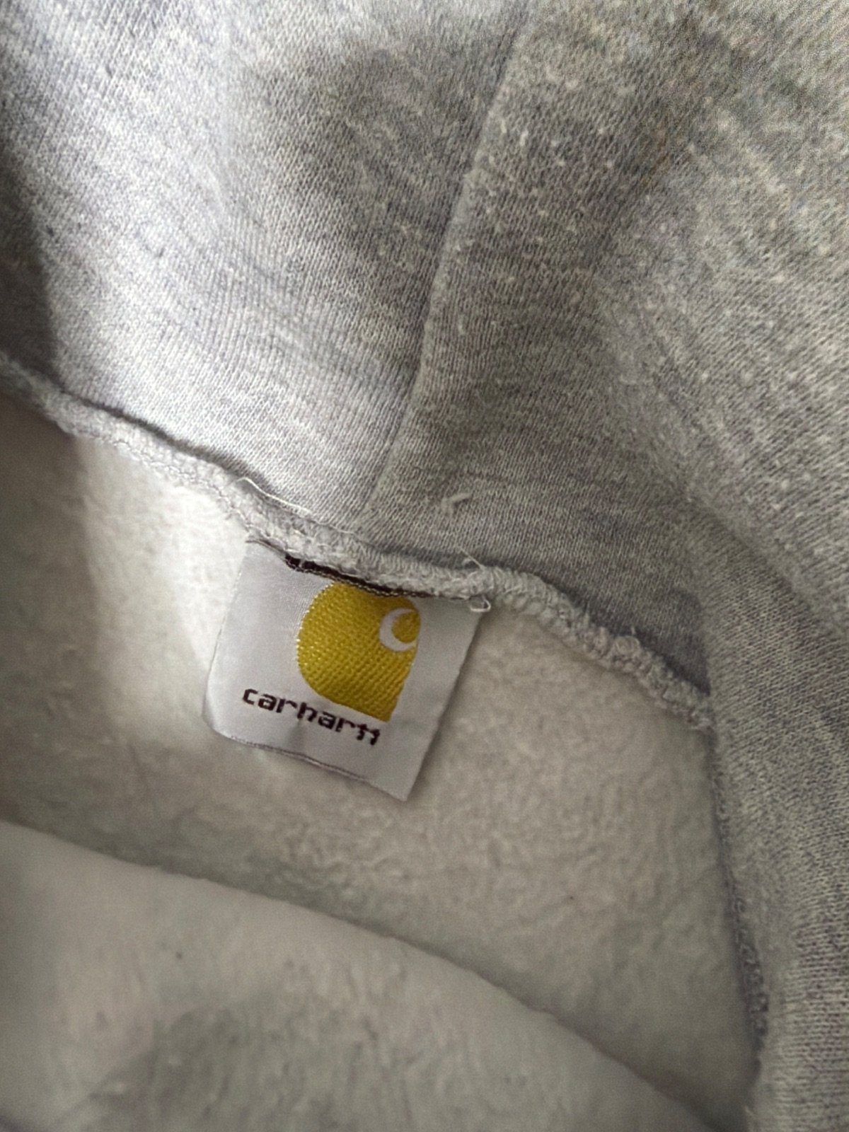 Sudadera Vintage Carhartt Gris Logo Spellout - Talla S/M (Boxy Fit) — foto 3