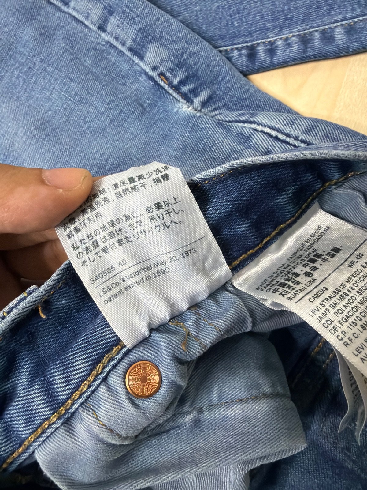 Levi's 501 vaquero recto azul deshilachado vintage — foto 10
