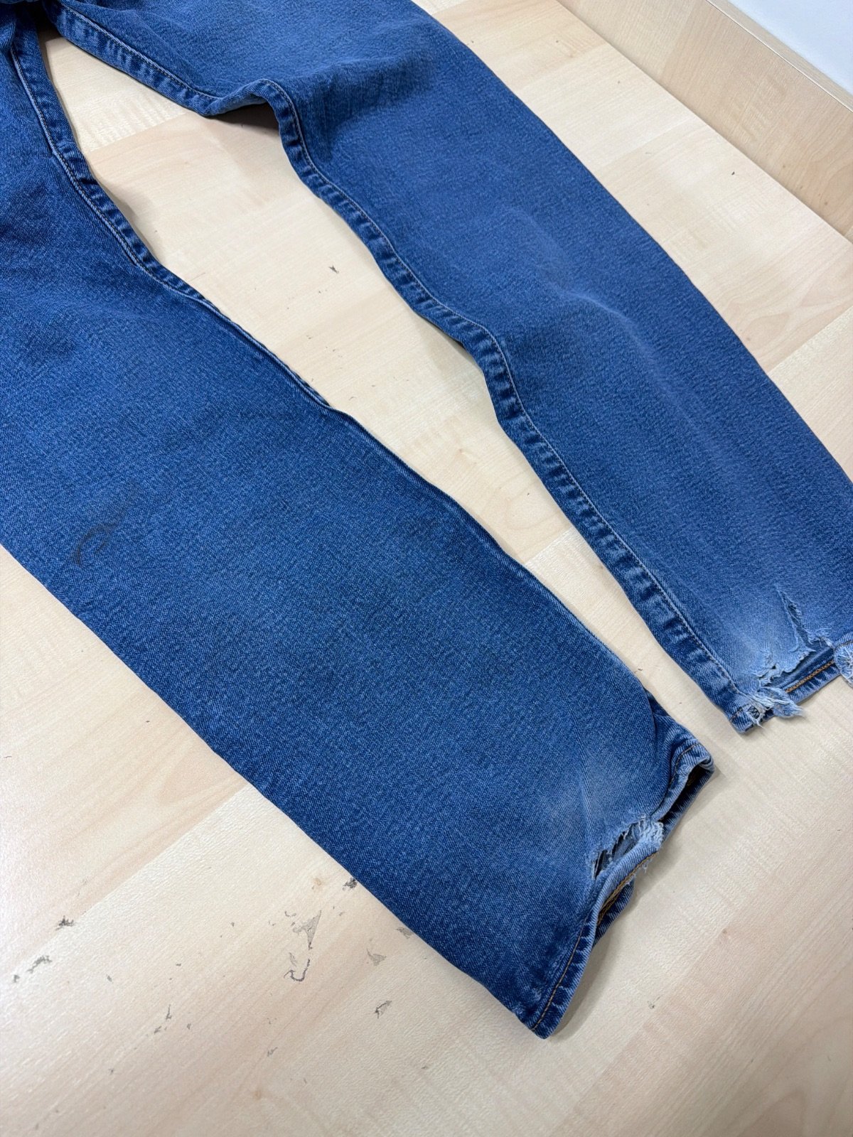 Levi's 501 vaquero recto azul deshilachado vintage — foto 3