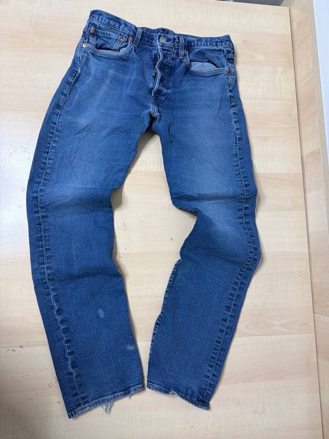 Levi's 501 vaquero recto azul deshilachado vintage