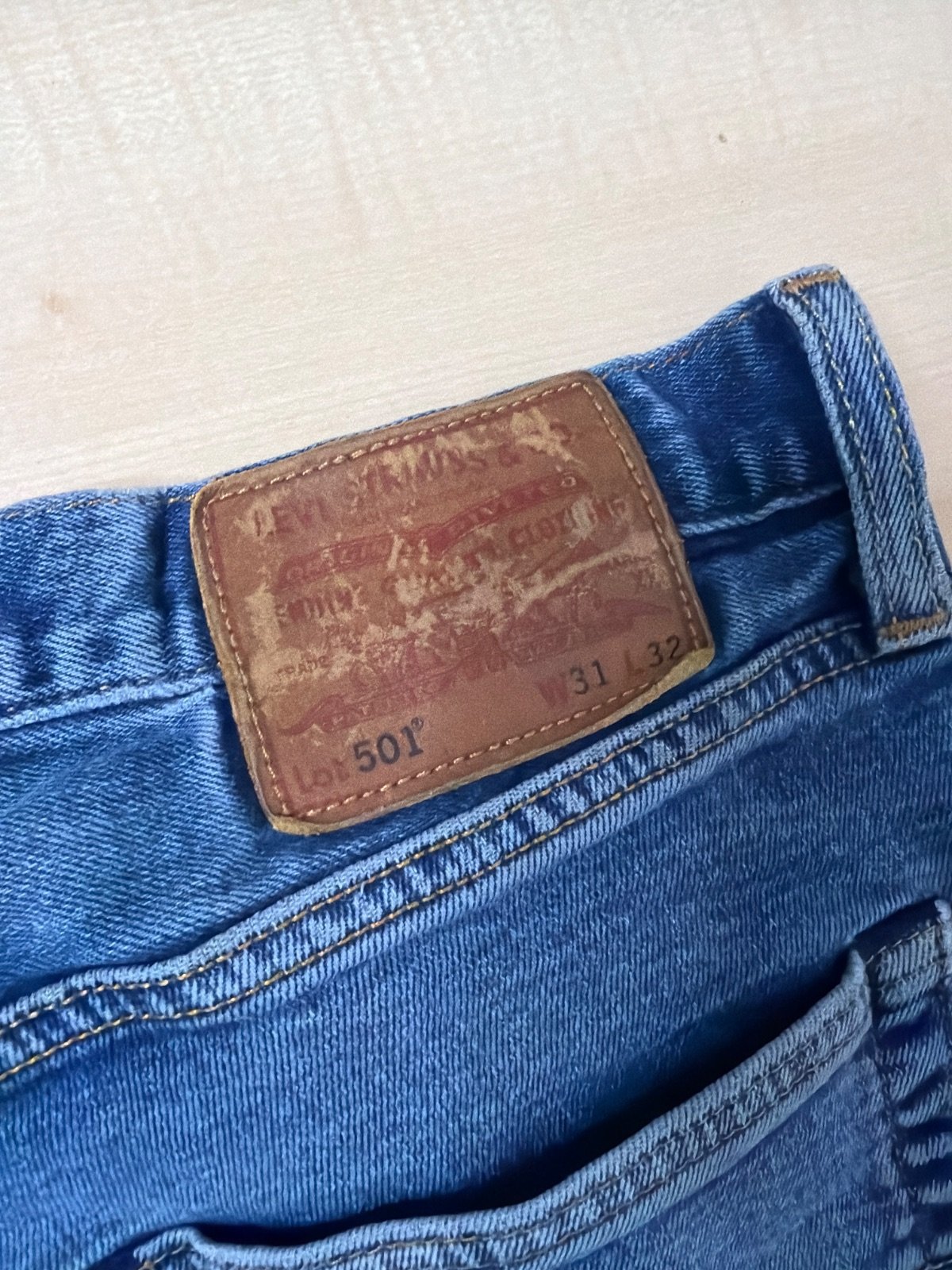 Levi's 501 vaquero recto azul deshilachado vintage — foto 4