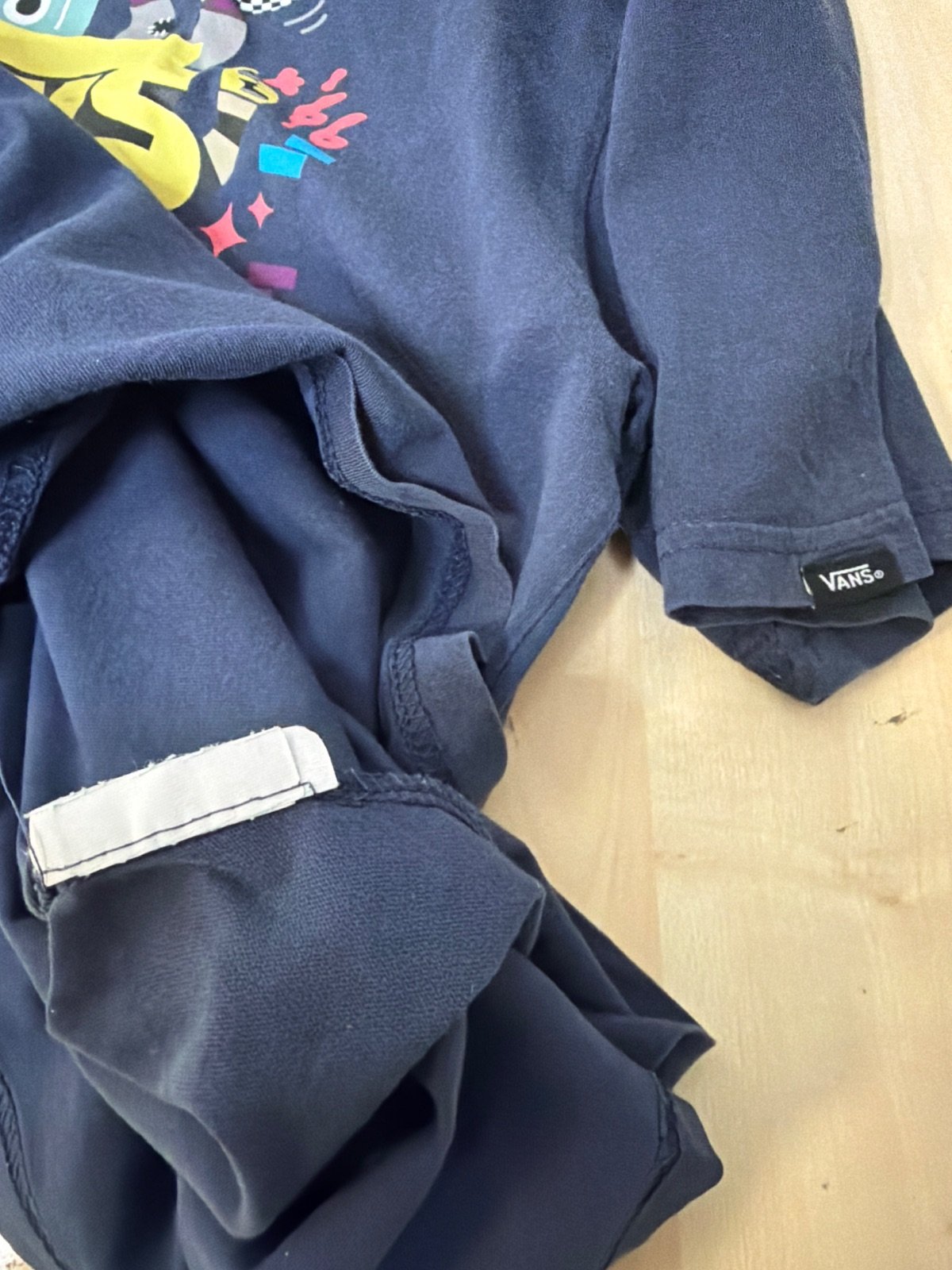 Camiseta Vans Off The Wall Azul Marino Streetwear Vintage — foto 5