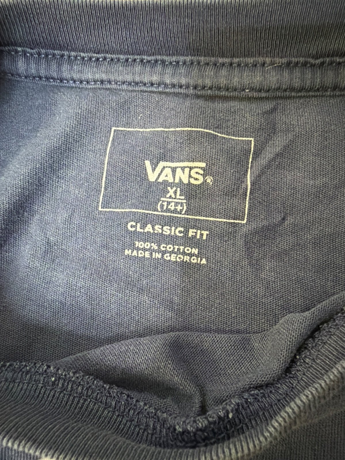 Camiseta Vans Off The Wall Azul Marino Streetwear Vintage — foto 4