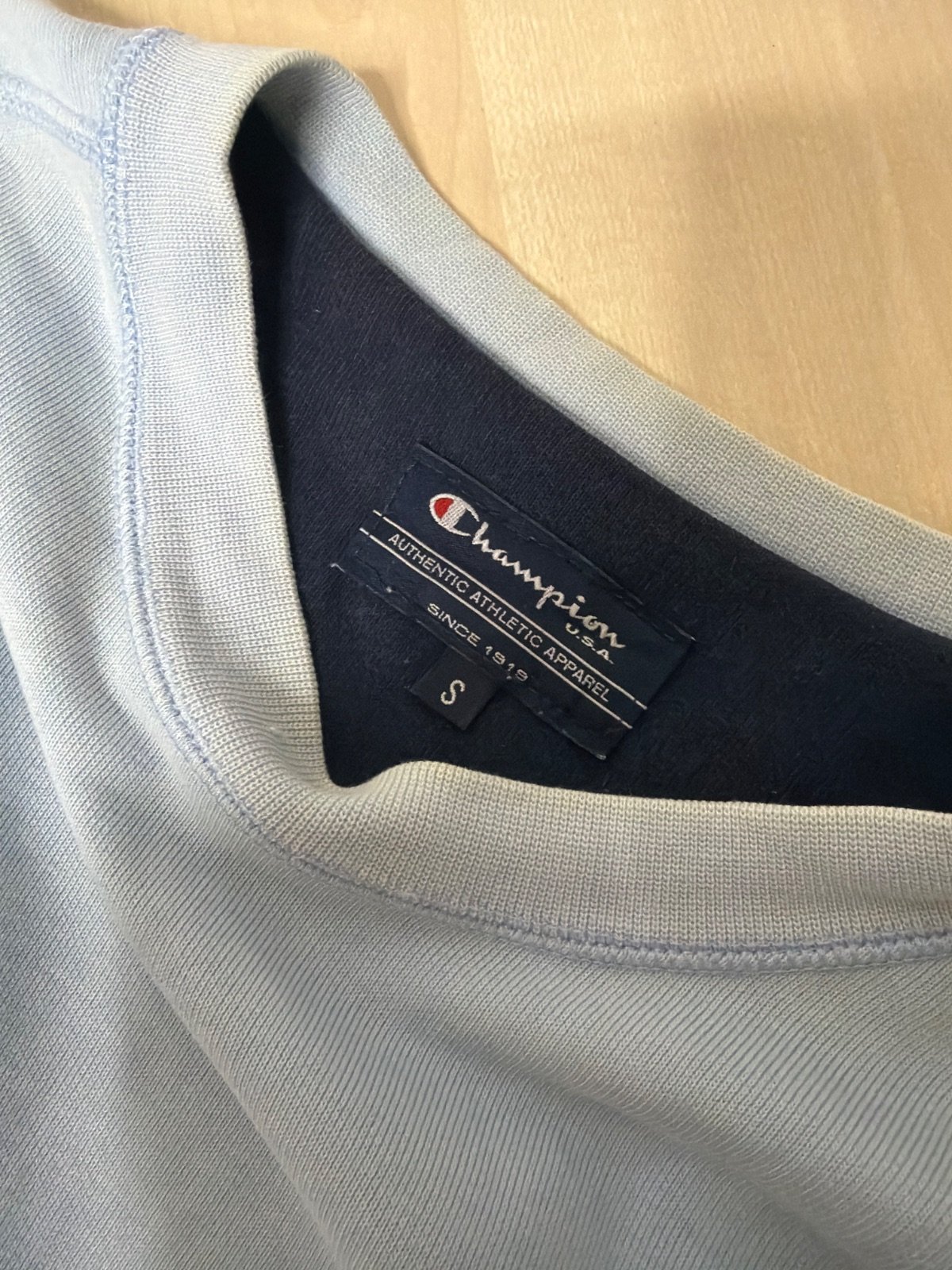 Champion sudadera azul claro Talla S vintage básica — foto 3