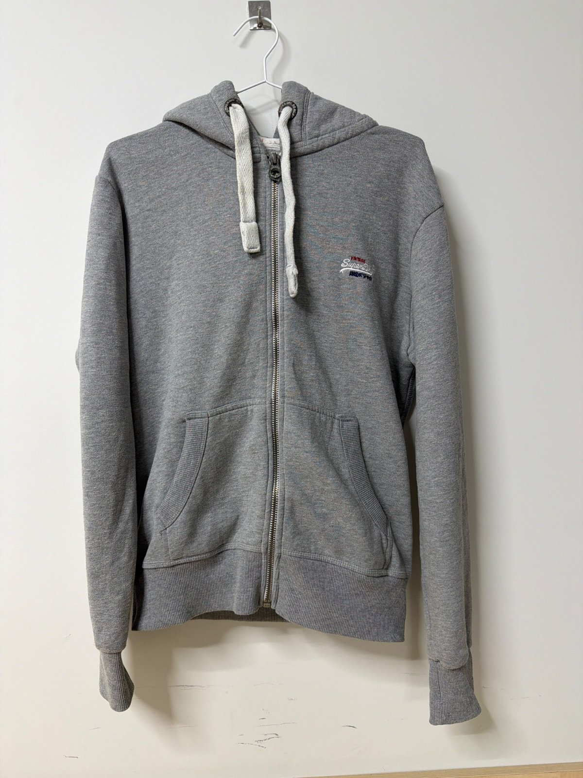 Superdry Vintage sudadera capucha gris cremallera unisex