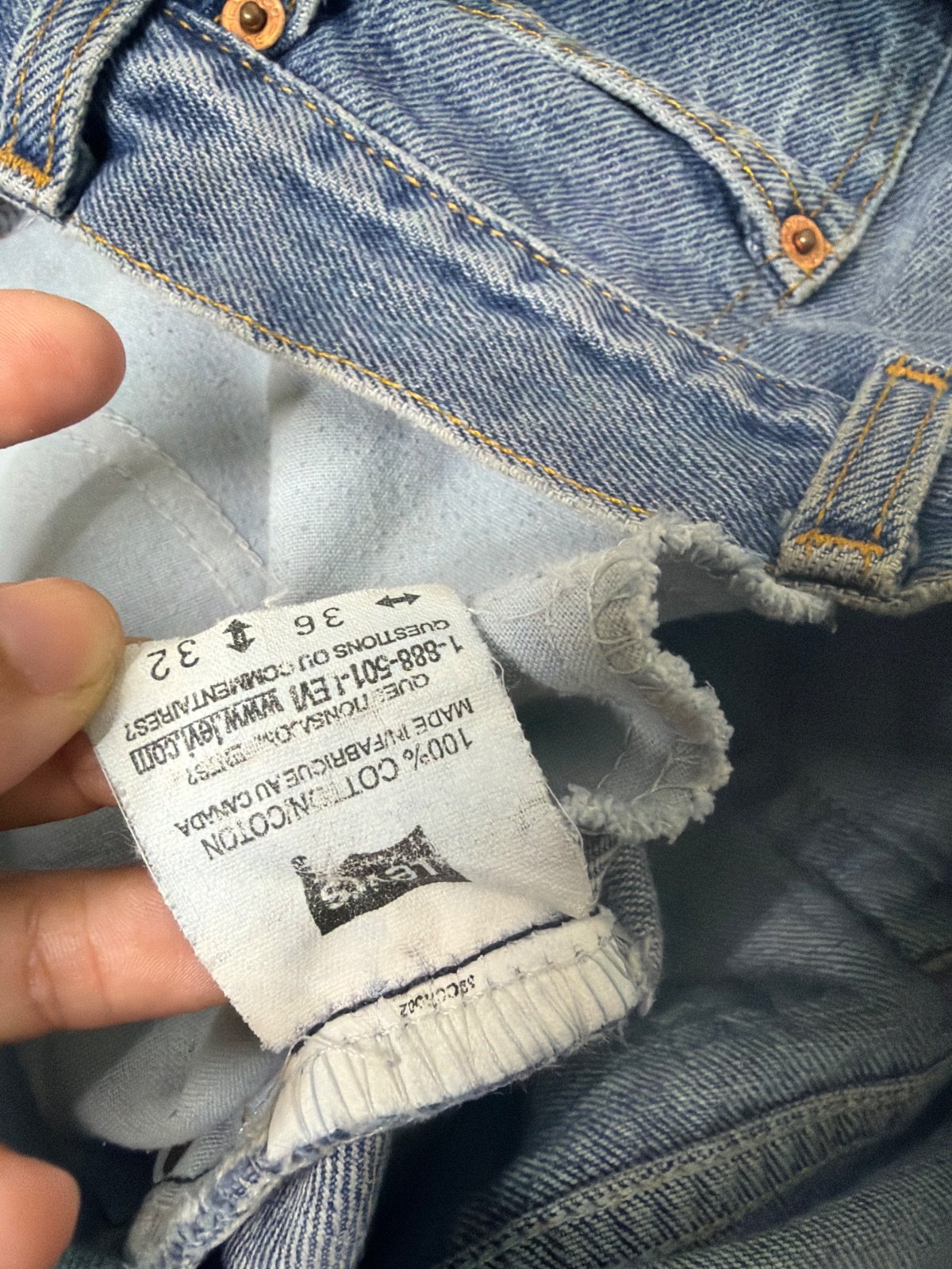 🔥 Rare Vintage Levi's Orange Tab Baggy Jeans | Made in Canada | W36 90s Skater Wide Leg — foto 4