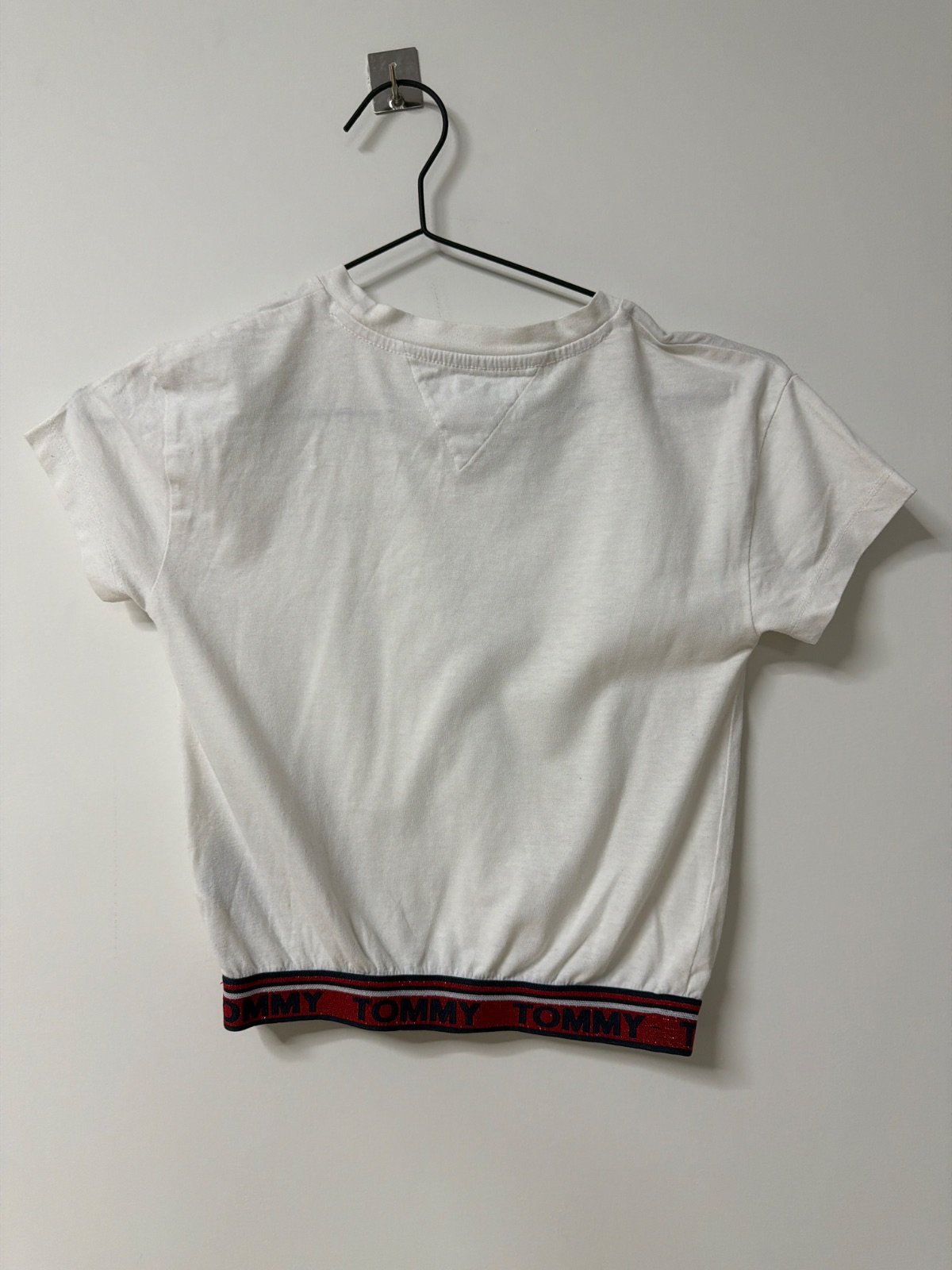 Tommy Hilfiger Kids Girls Crop T-Shirt White Elastic Logo Band Size 128 — foto 3