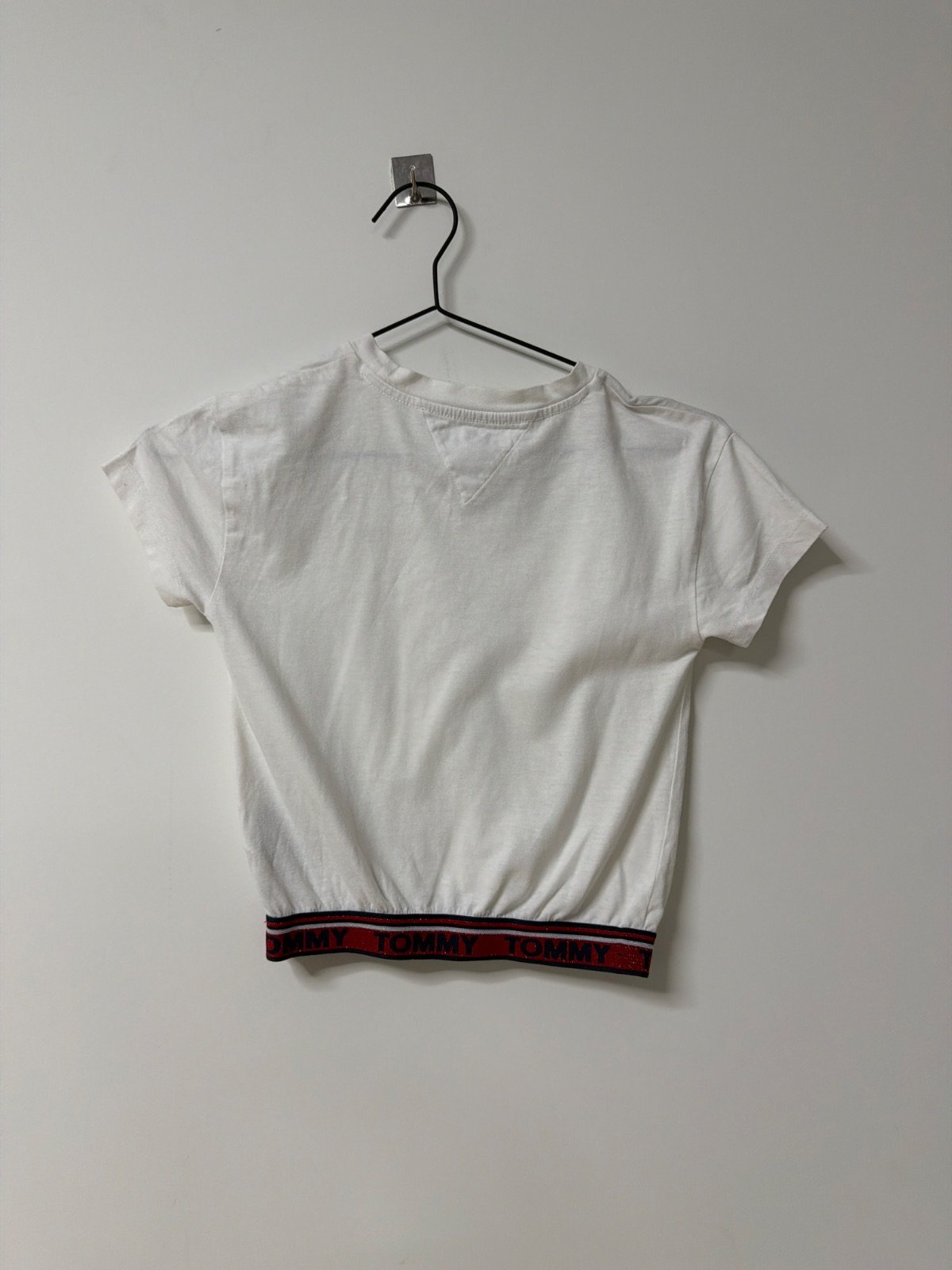Tommy Hilfiger Kids Girls Crop T-Shirt White Elastic Logo Band Size 128 — foto 2