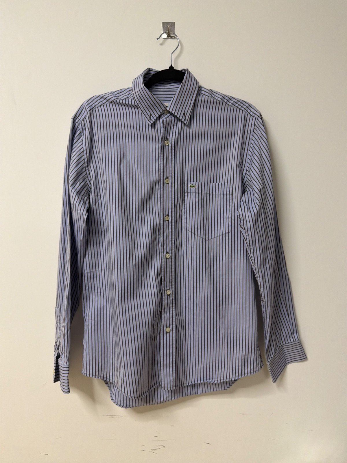 Lacoste camisa rayas azul manga larga Vintage Streetwear