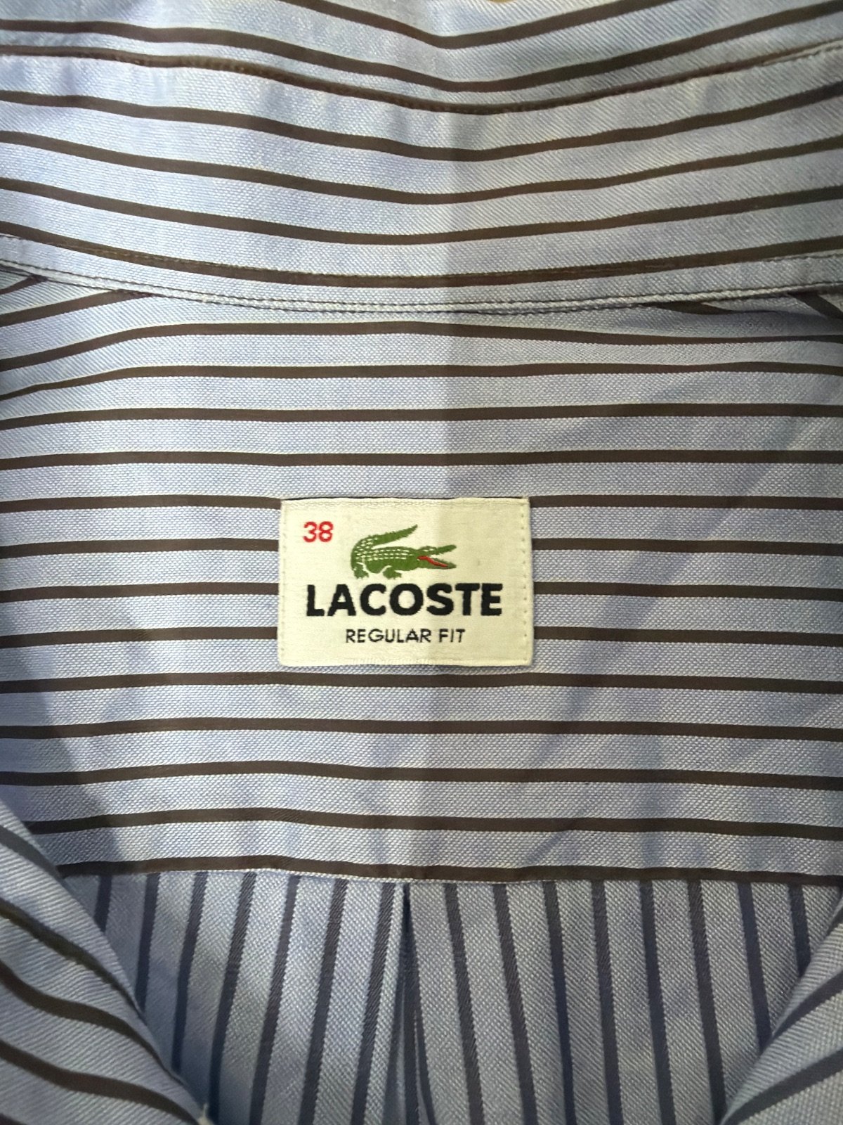 Lacoste camisa rayas azul manga larga Vintage Streetwear — foto 4