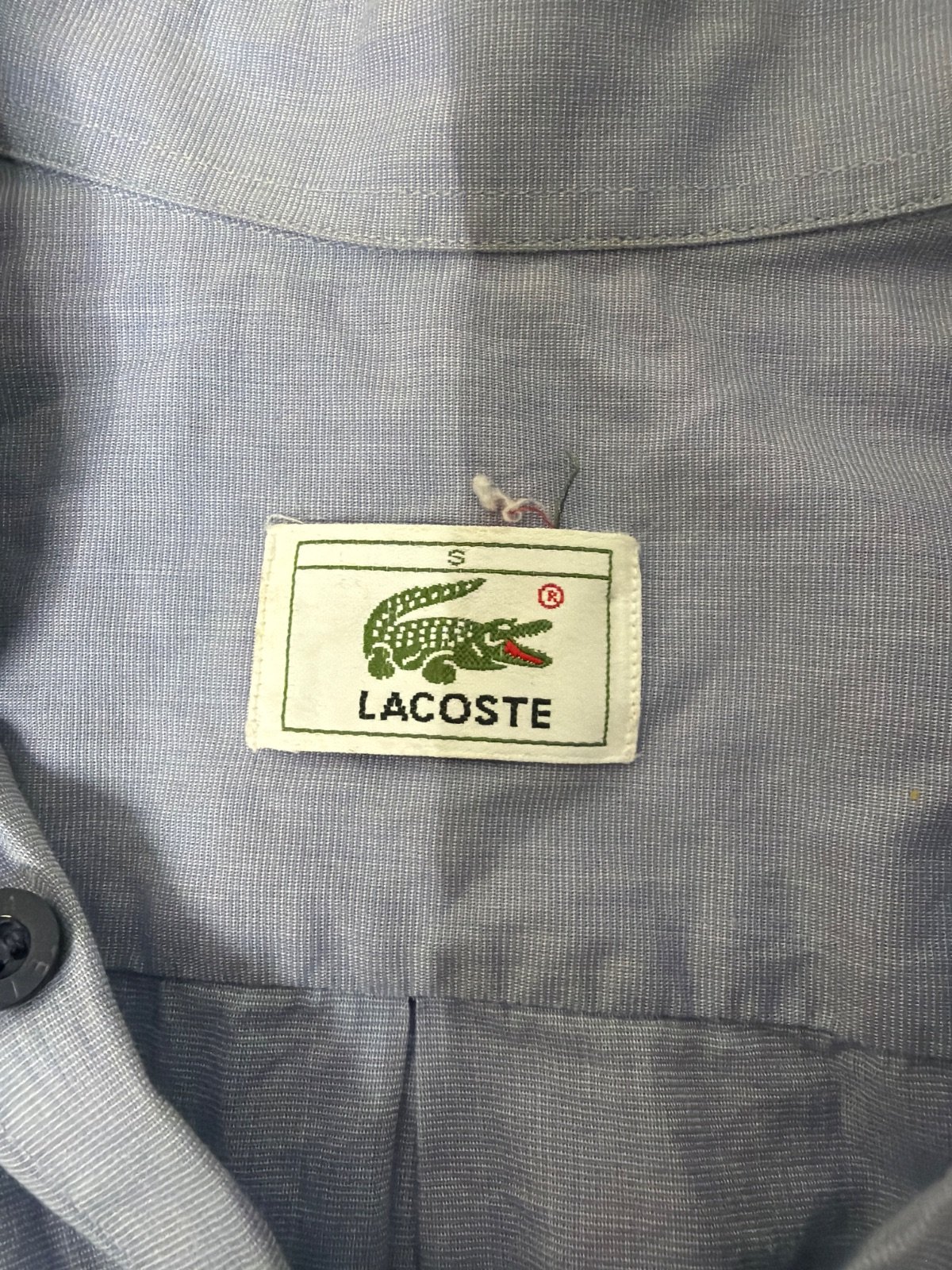 Camisa Lacoste Vintage Azul Claro - Talla S/M - 100% Algodón — foto 4