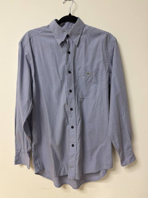 Camisa Lacoste Vintage Azul Claro - Talla S/M - 100% Algodón