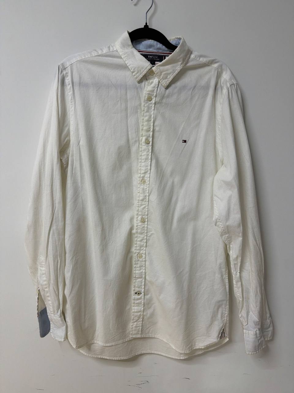 Tommy Hilfiger Camisa Hombre Talla L Blanca Vintage Casual