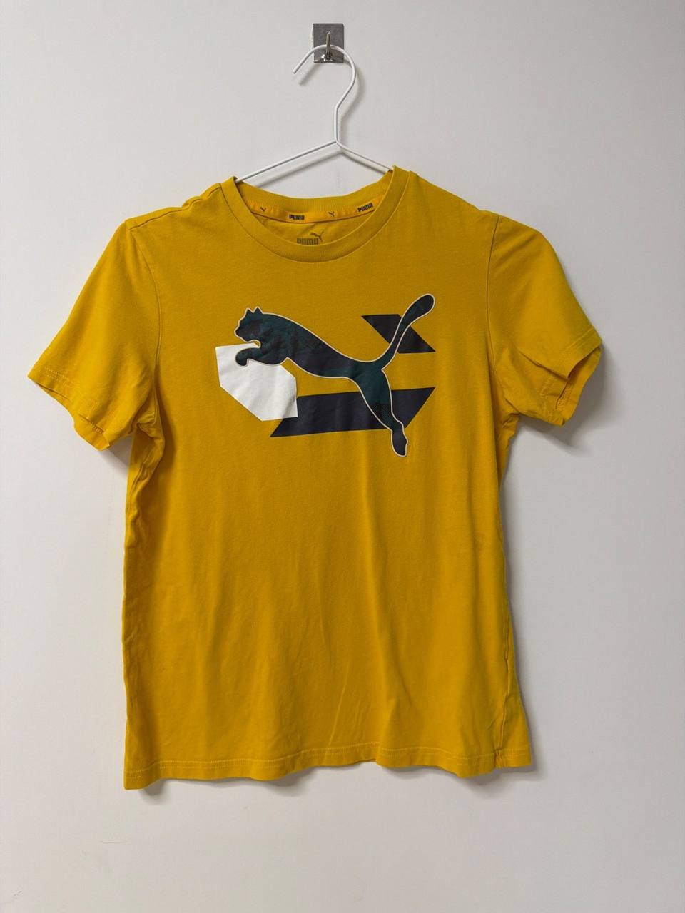 Puma camiseta niño amarilla logo manga corta streetwear, amarillo