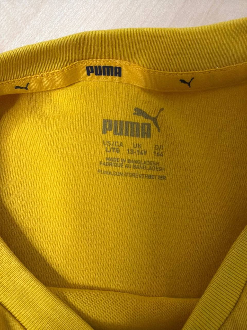 Puma camiseta niño amarilla logo manga corta streetwear, amarillo — foto 8