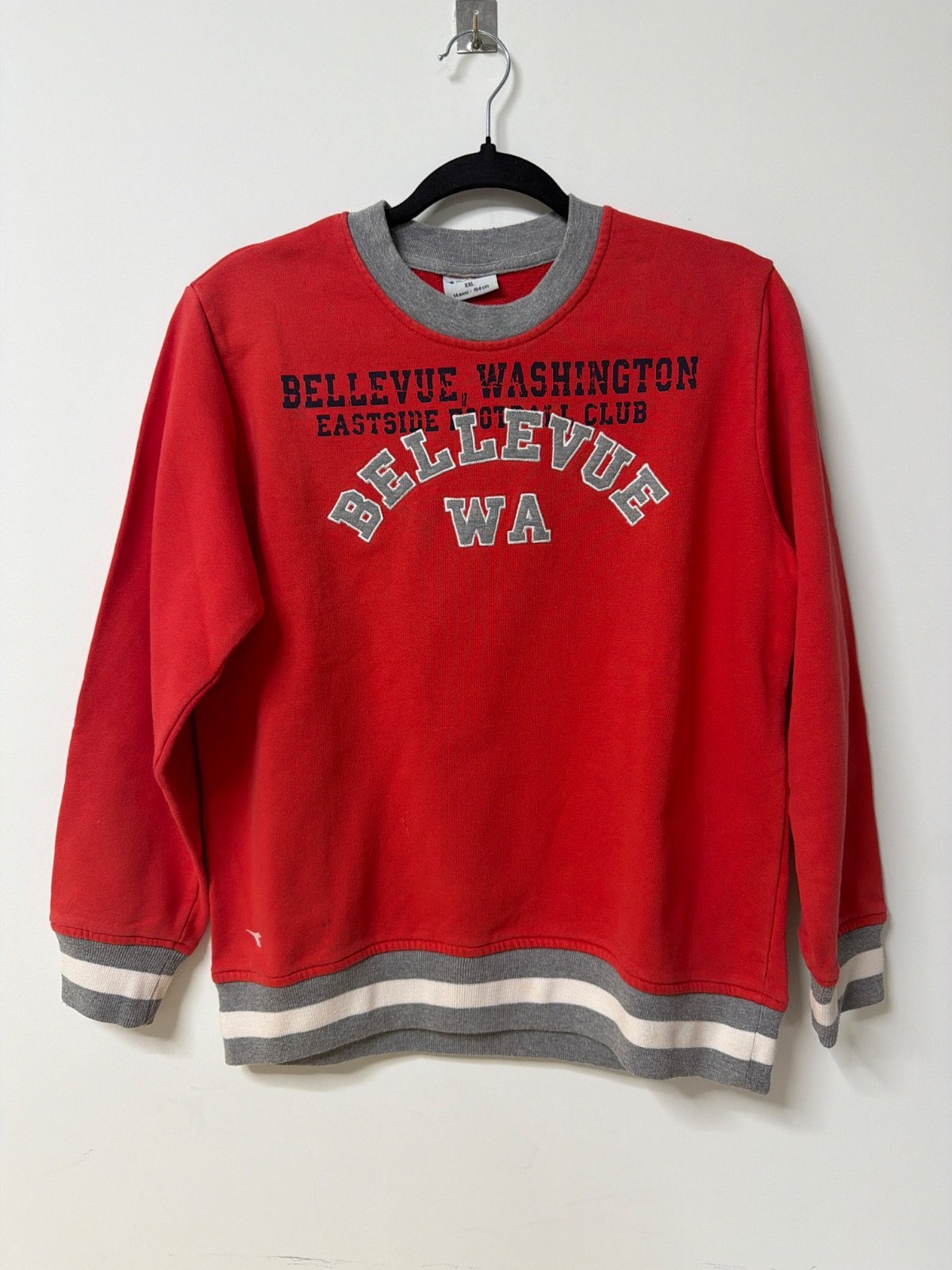 Diadora Sweatshirt Red Bellevue Washington College Varsity Y2K