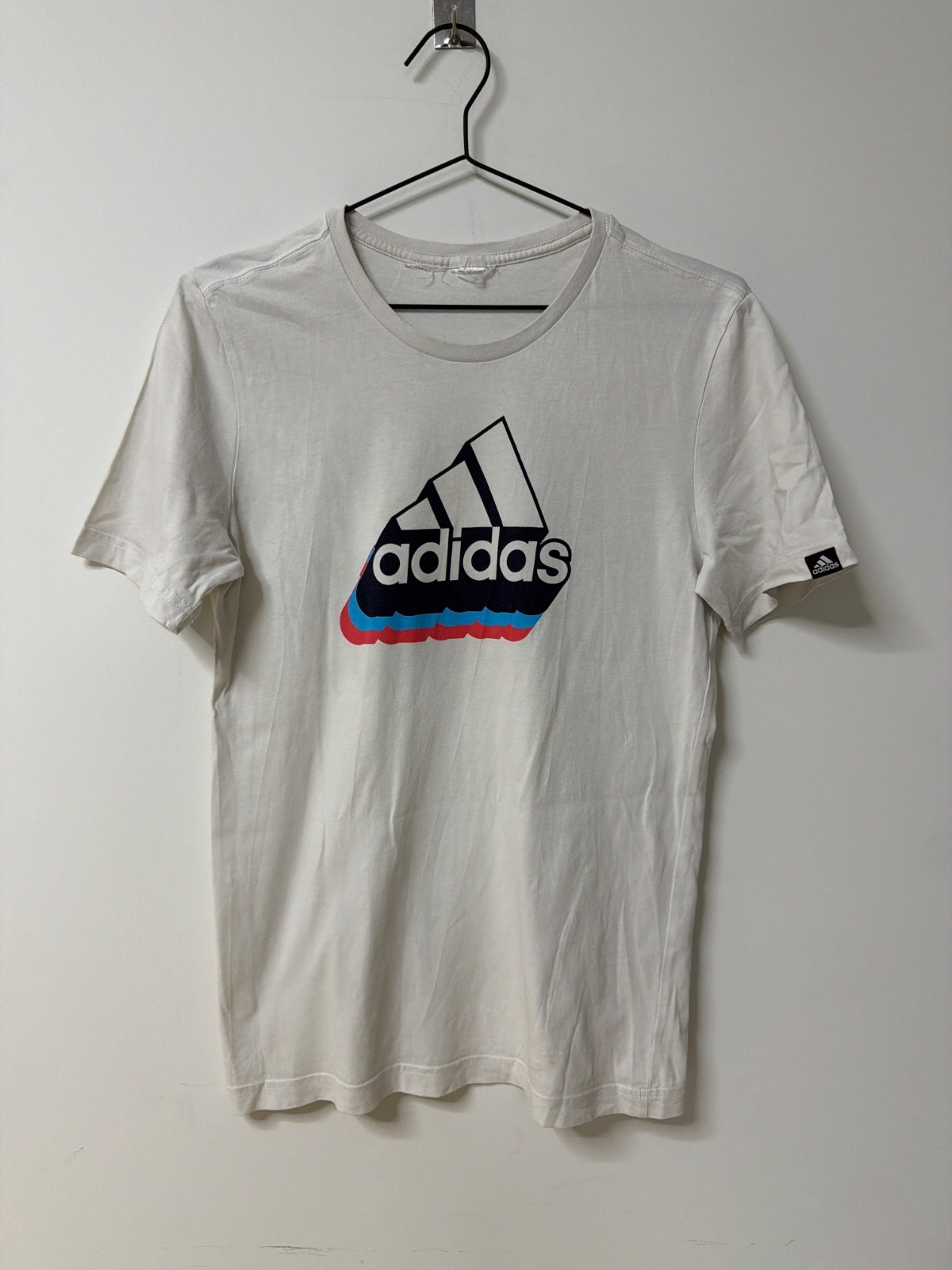 Adidas camiseta blanca logo grande Streetwear Vintage