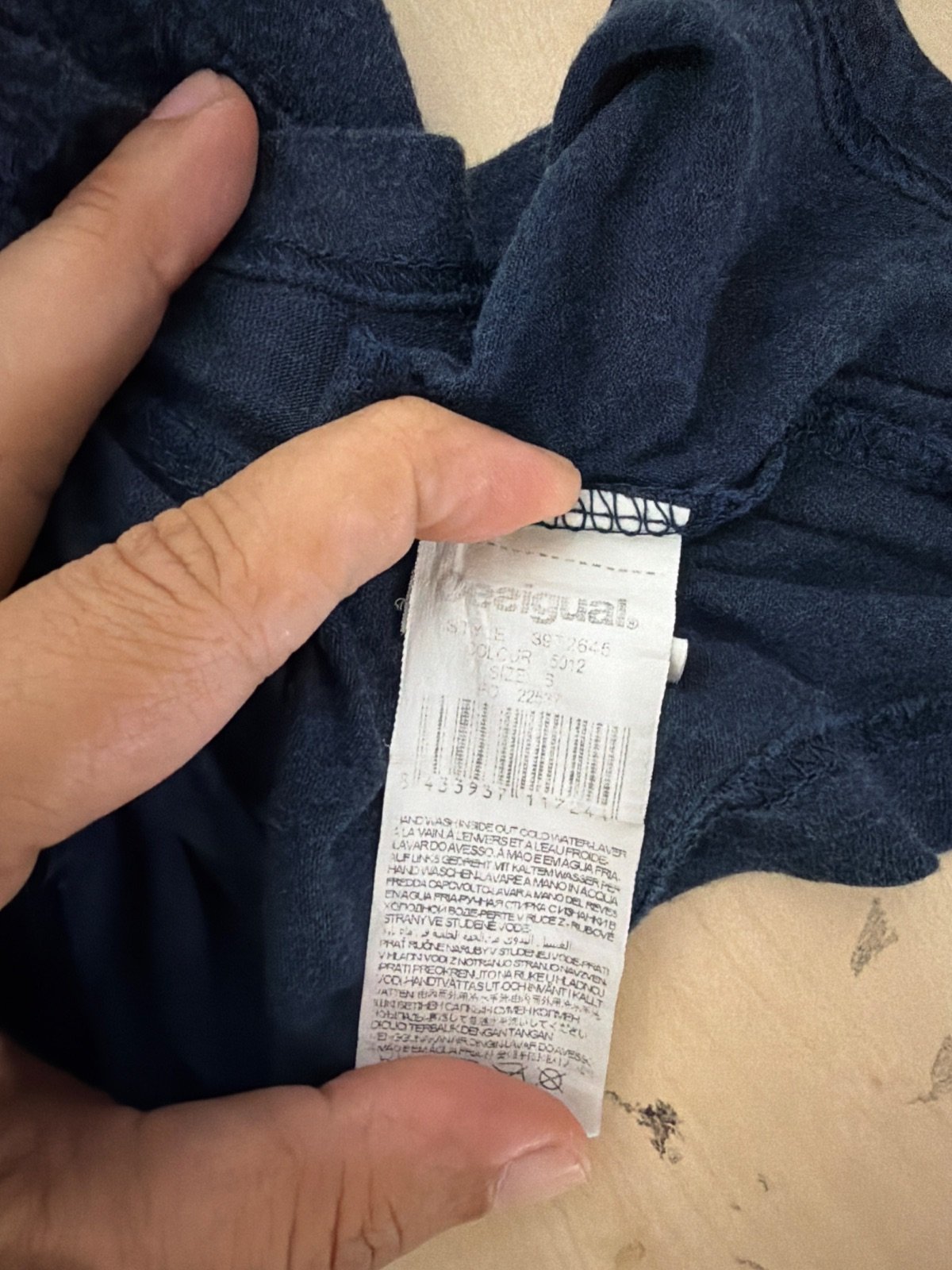 Desigual camiseta vestido azul marino Rosa Vintage Boho — foto 5
