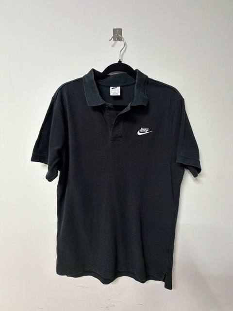 Nike polo negro talla M manga corta bordado streetwear