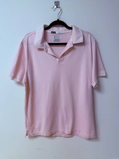 Champion Polo Rosa Talla M Manga Corta Casual Vintage