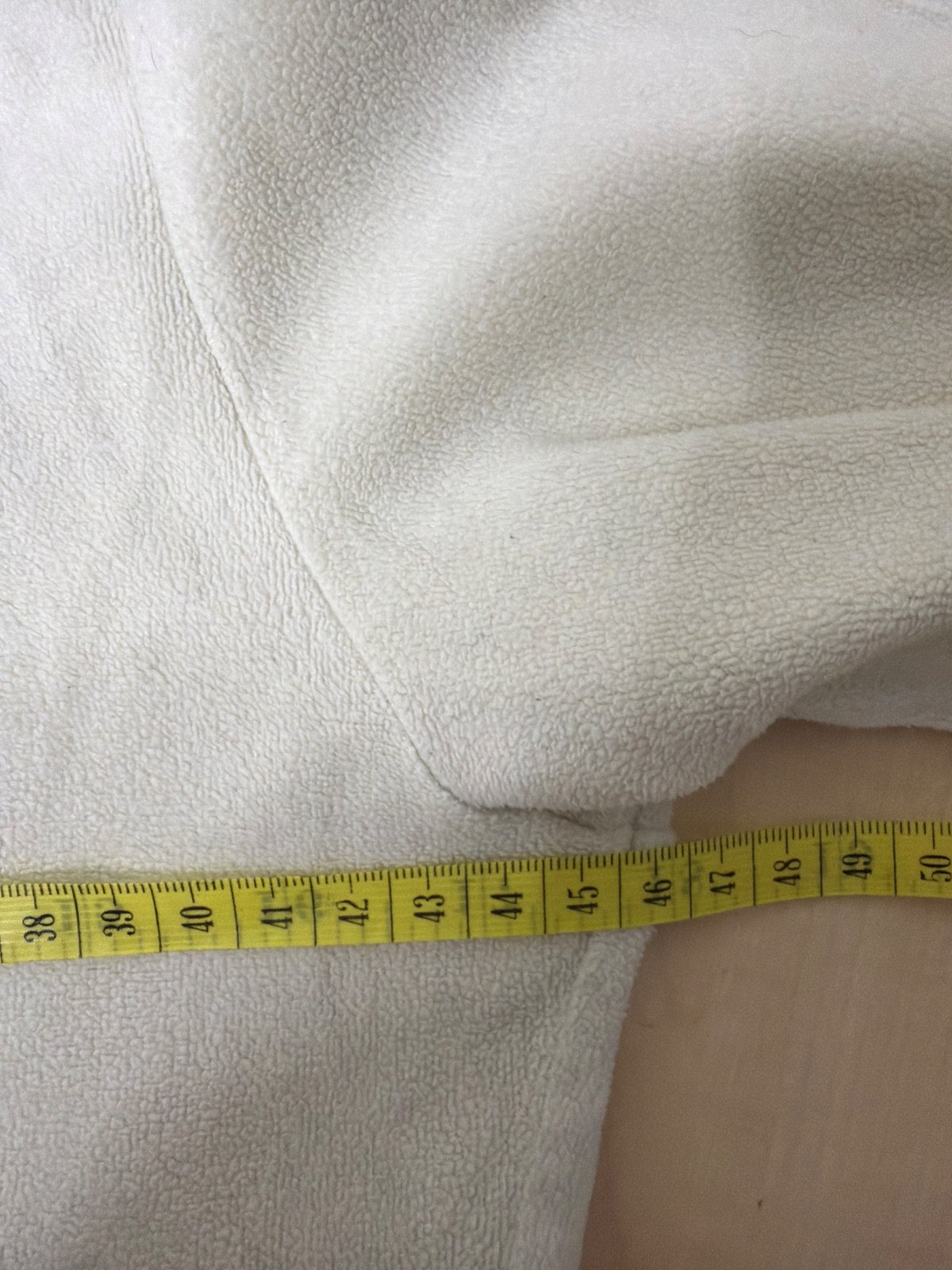 Champion Fleece Zip Jacket Cream Off-White Light Blue Contrast Stitching Y2K — foto 6