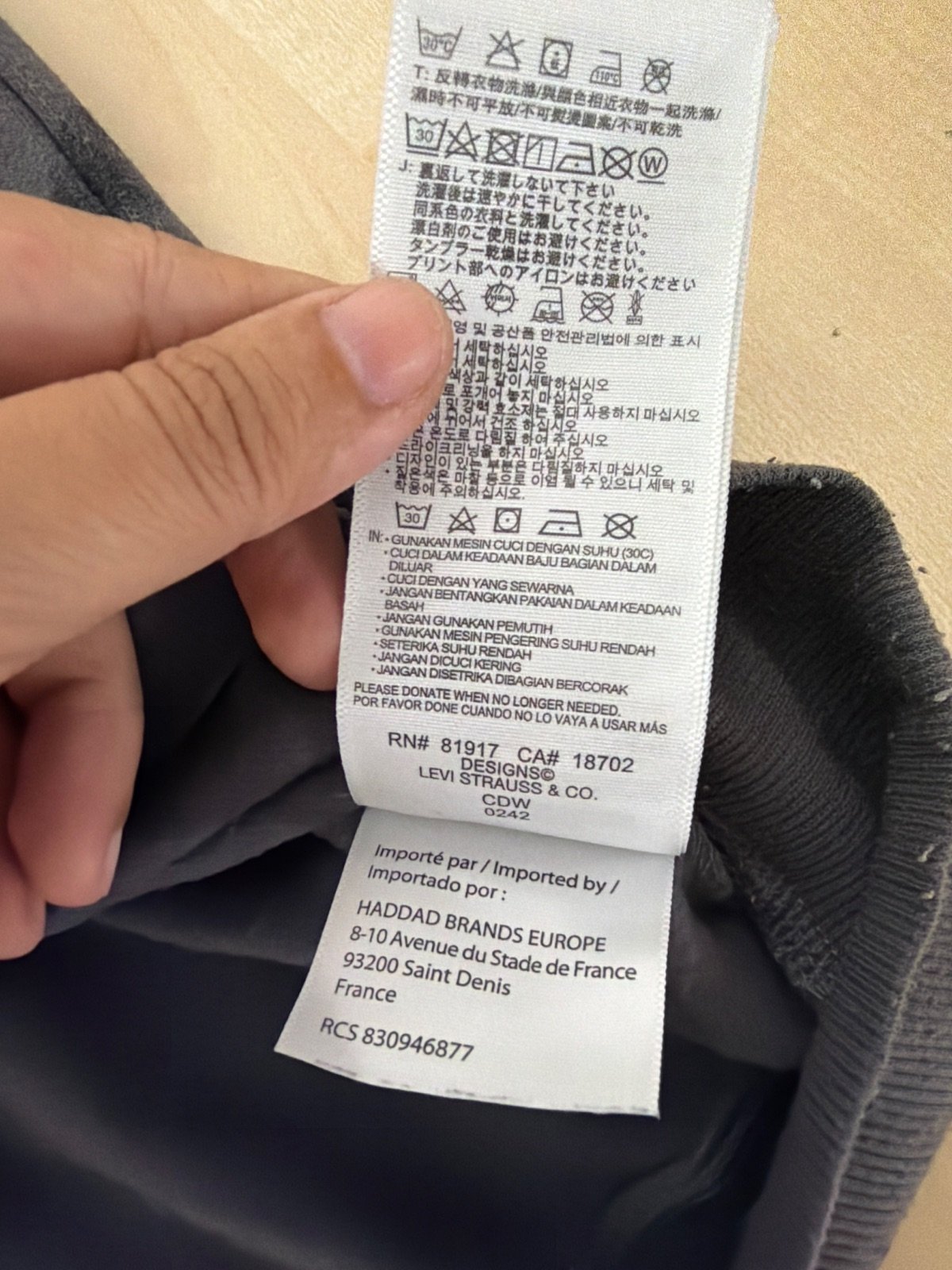Levi's sudadera capucha tie-dye gris negro Talla 14A (S) Vintage — foto 4