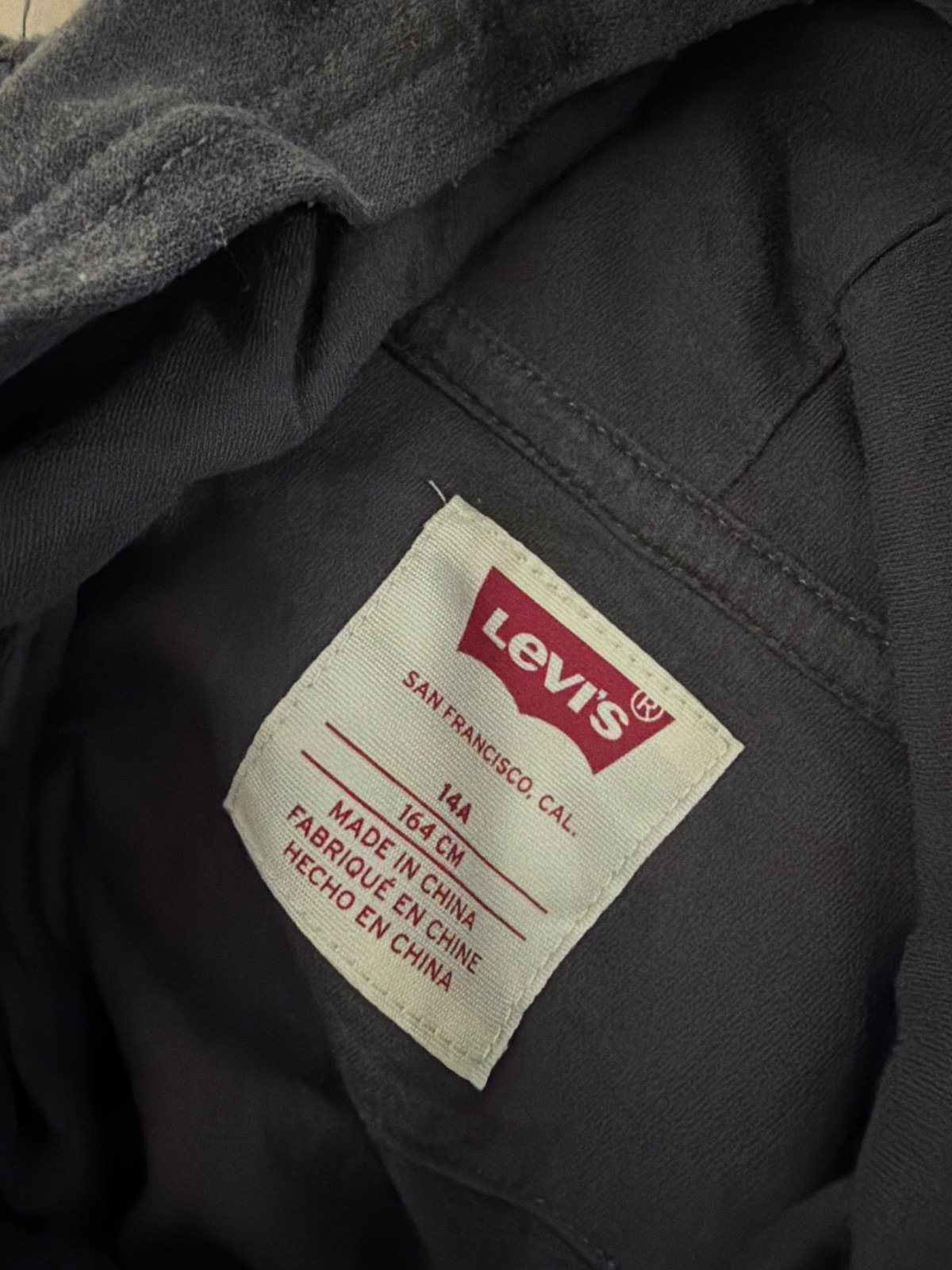 Levi's sudadera capucha tie-dye gris negro Talla 14A (S) Vintage — foto 3