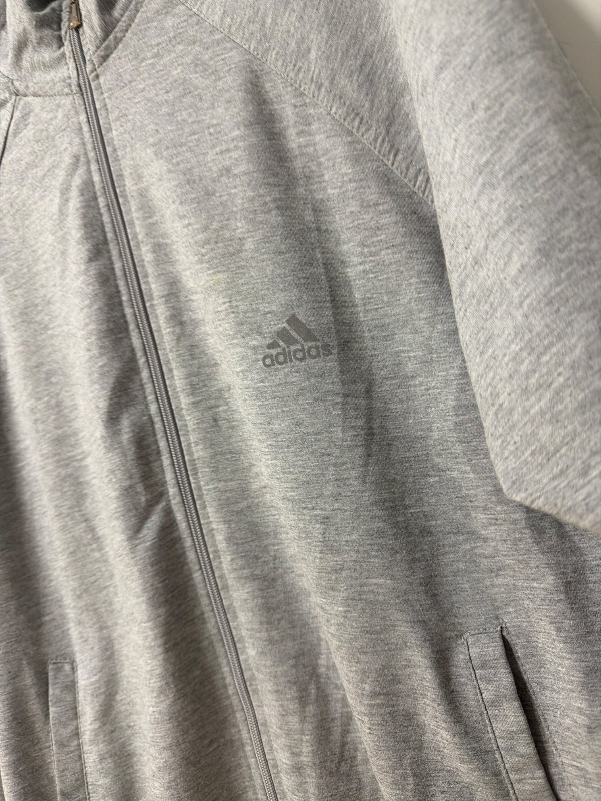 Adidas chaqueta chándal gris tres rayas cuello alto vintage — foto 2