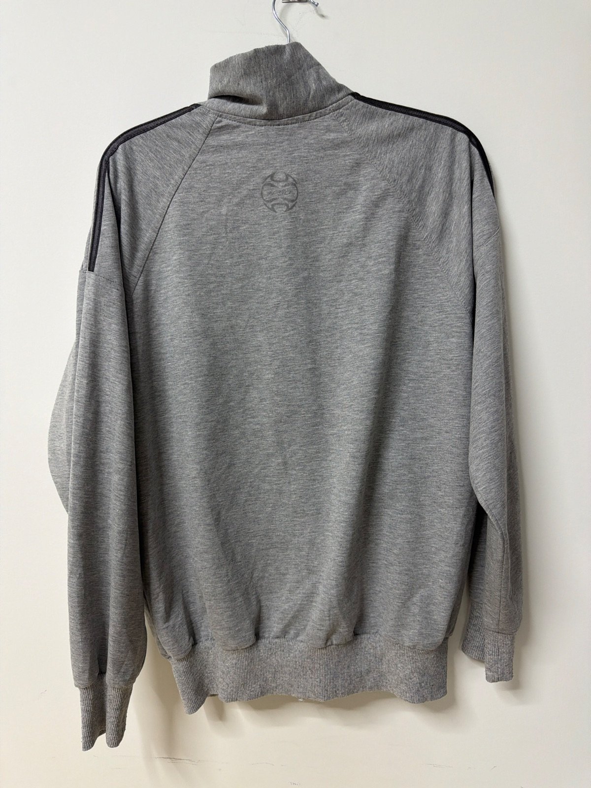 Adidas chaqueta chándal gris tres rayas cuello alto vintage — foto 3