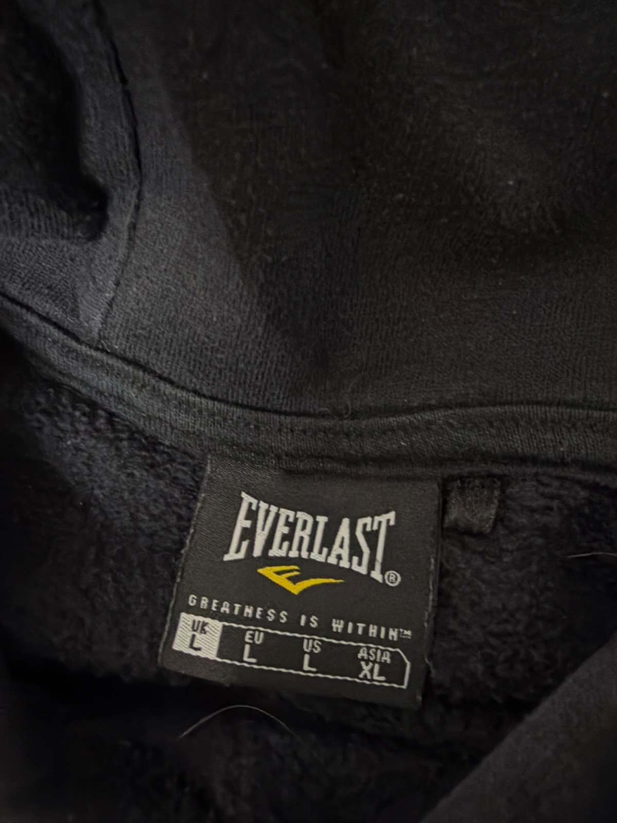 Everlast Pullover Hoodie Black Sportswear Sweatshirt Size L — foto 8