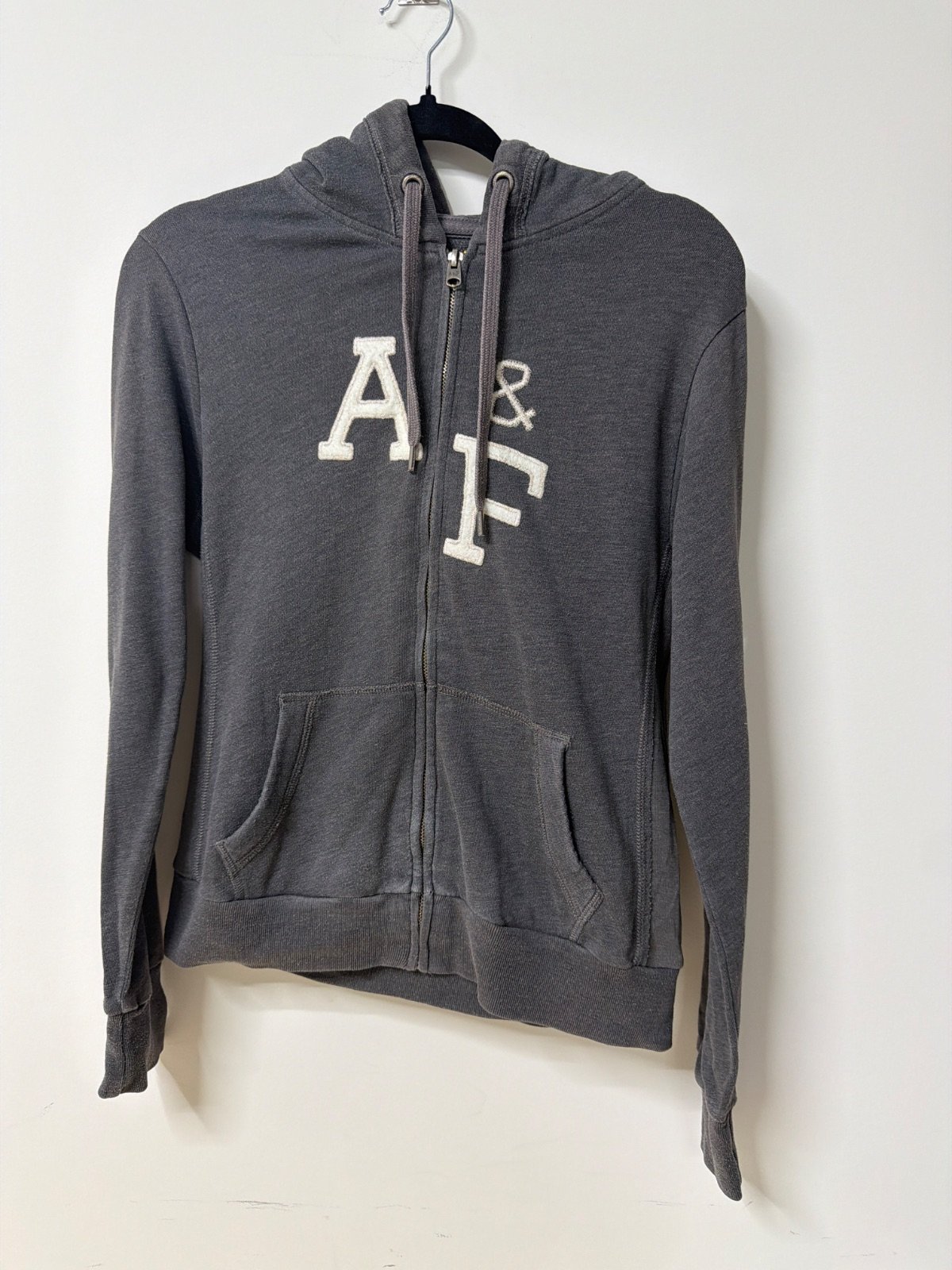Abercrombie & Fitch Zip Up Hoodie Dark Grey Y2K Women's Size S