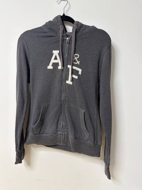 Abercrombie & Fitch Zip Up Hoodie Dark Grey Y2K Women's Size S