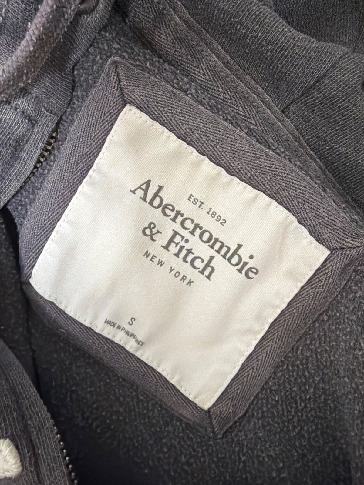 Abercrombie & Fitch Zip Up Hoodie Dark Grey Y2K Women's Size S — foto 3